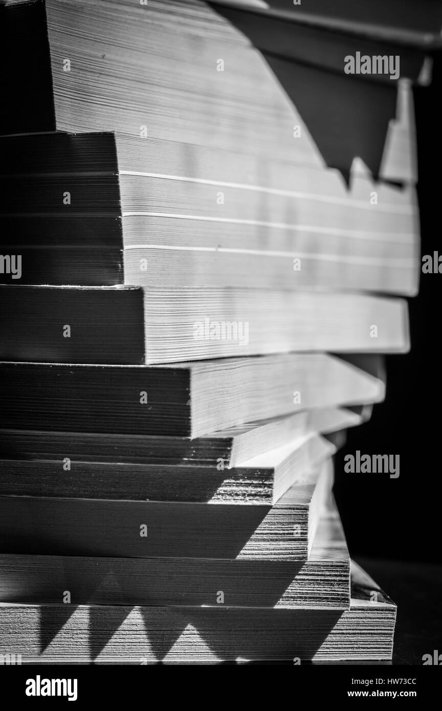Vintage books stacked Black and White Stock Photos & Images - Alamy