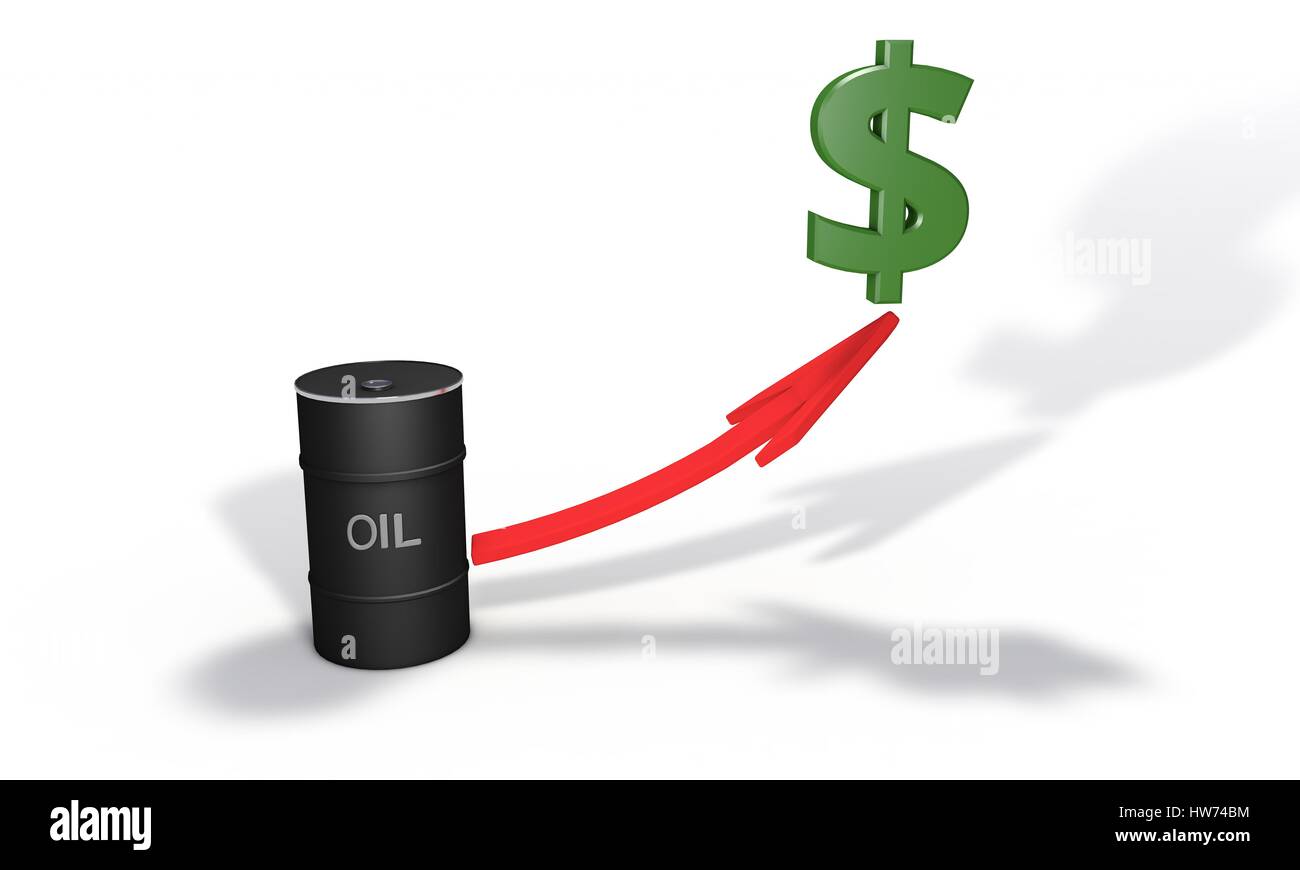 Oil price hiked, concept 3d render working Stock Photo