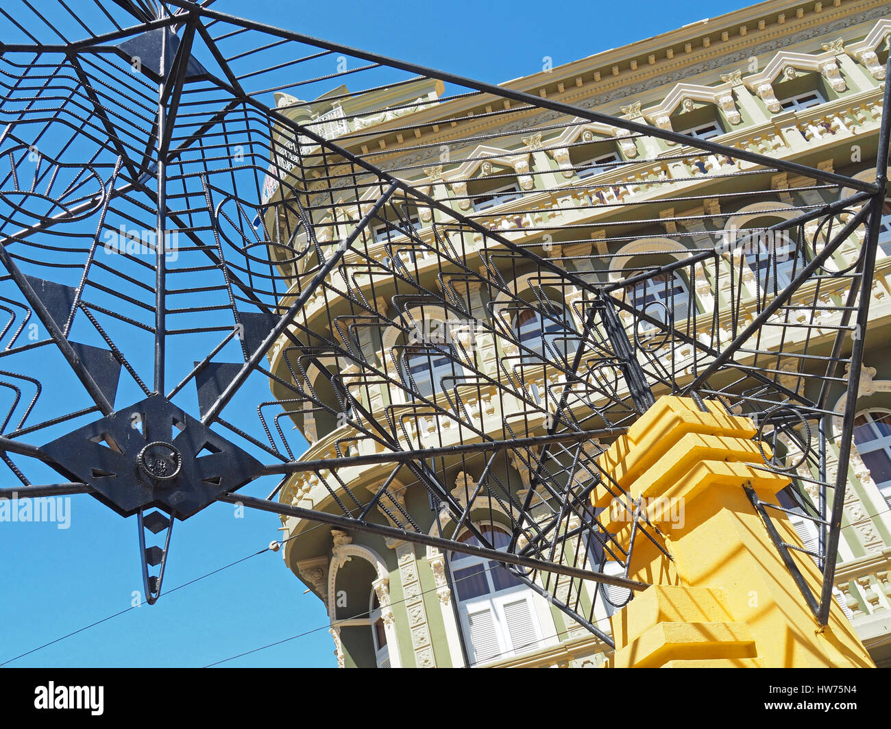 Modern sculpture in front of Imperial Hotel. Stock Photo