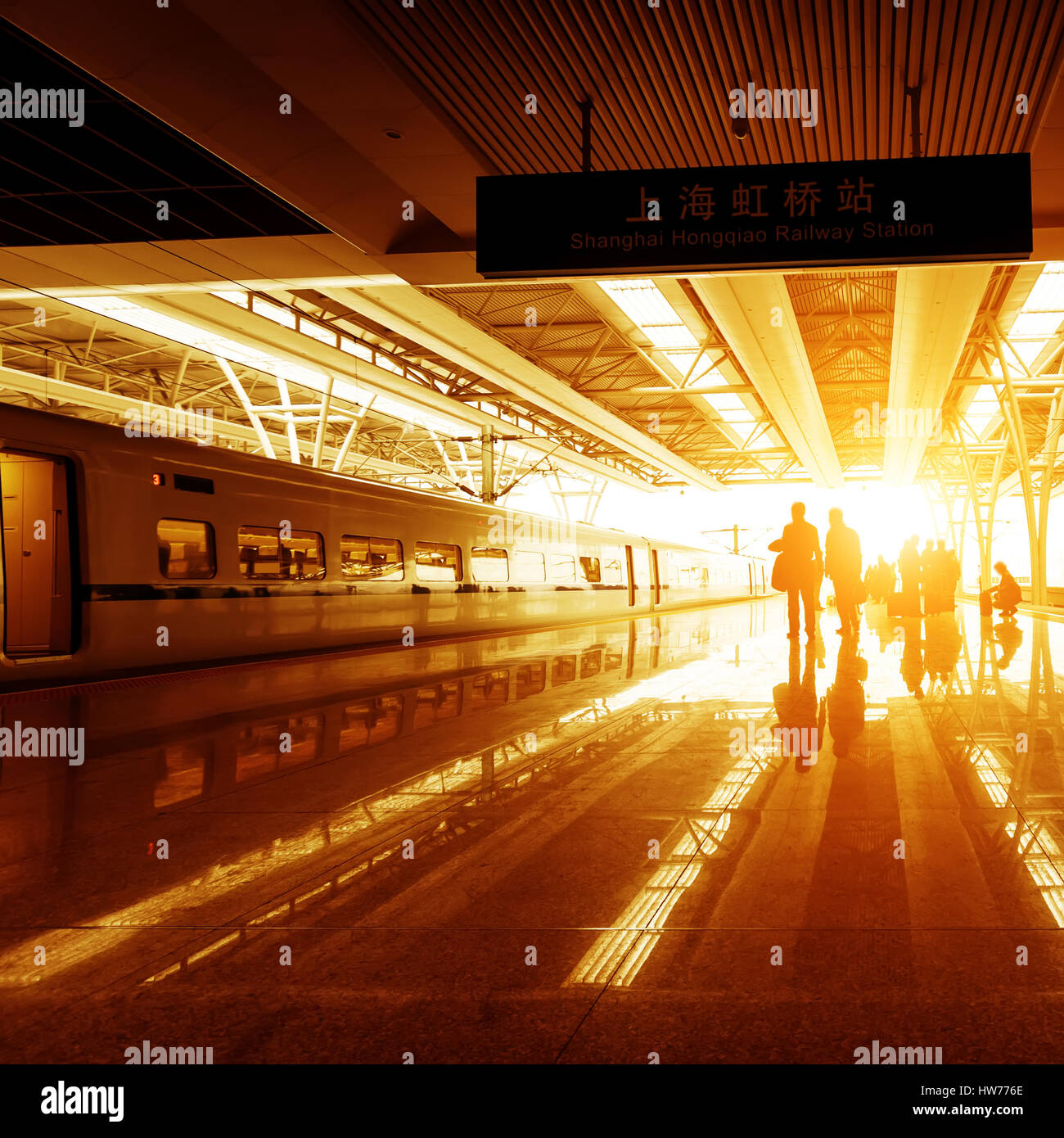 train-stop-at-railway-station-with-sunset-stock-photo-alamy