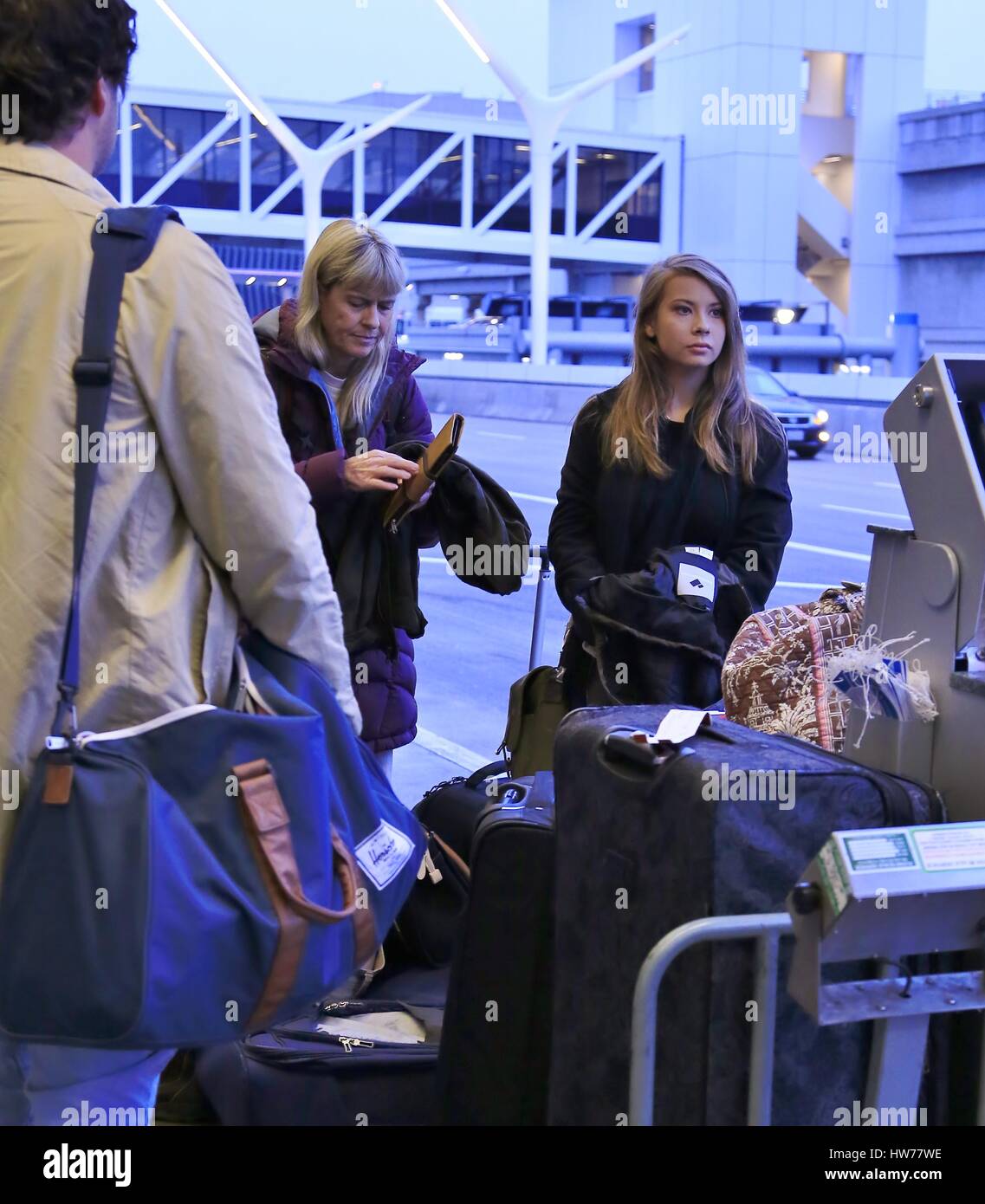 Terri Irwin arrives at Los Angeles International (LAX) Airport with her