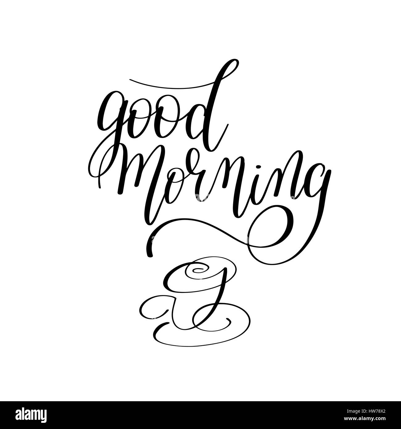 Retro good morning calligraphy design Stock Vector Images - Alamy