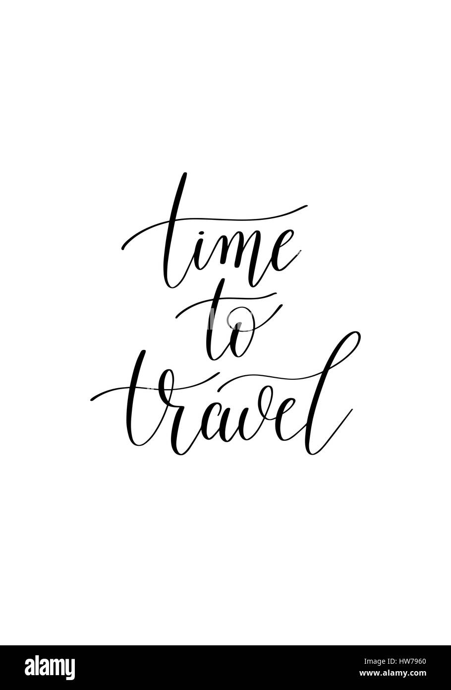 time to travel black and white hand written Stock Vector Image & Art ...