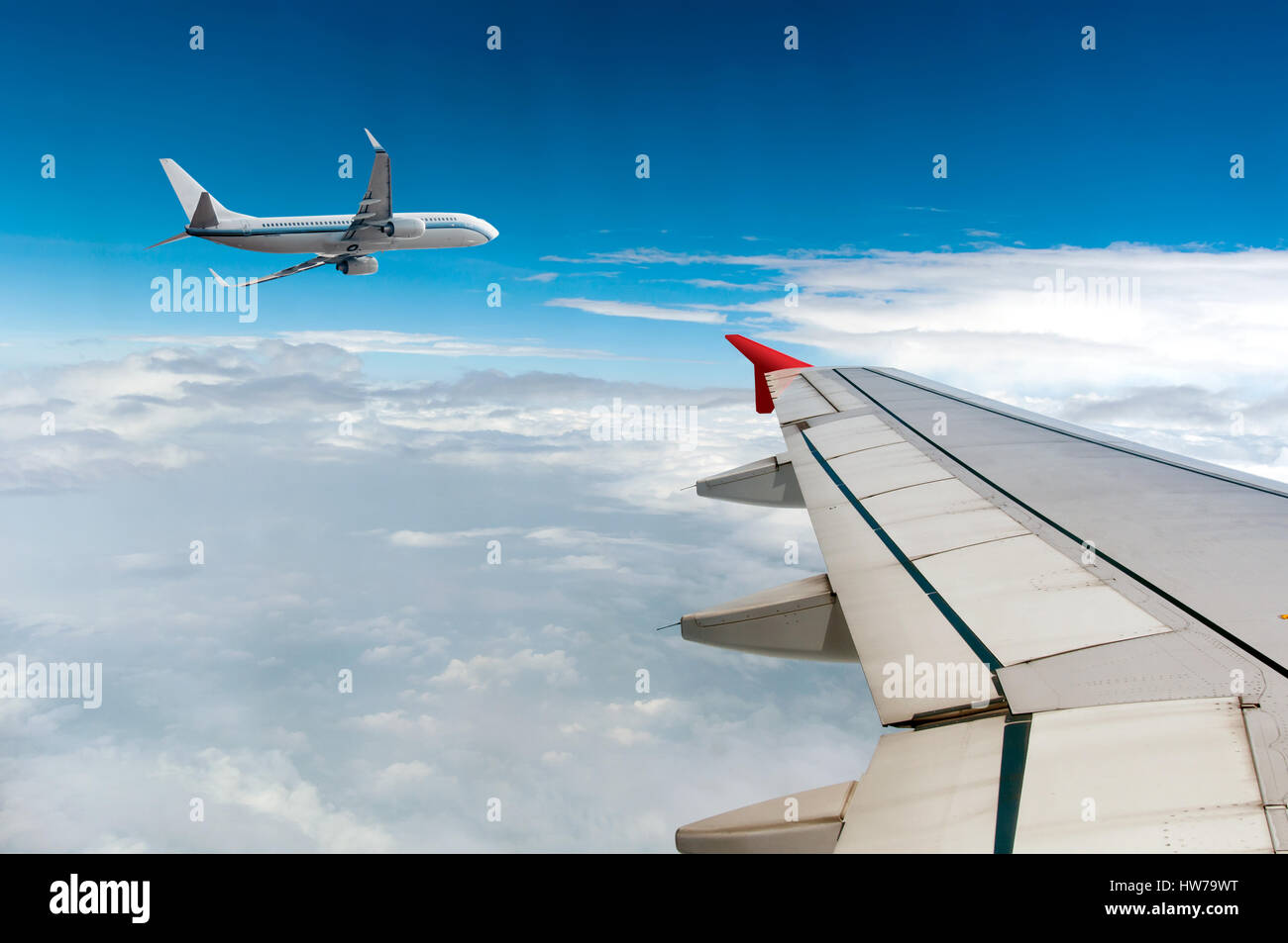 the airplane with the blue sky background Stock Photo - Alamy