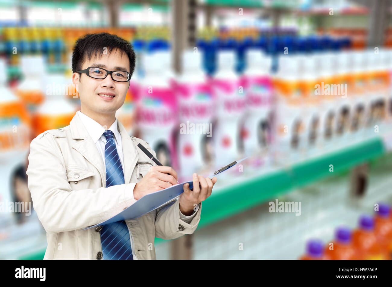 The supermarkets administrator at work Stock Photo - Alamy