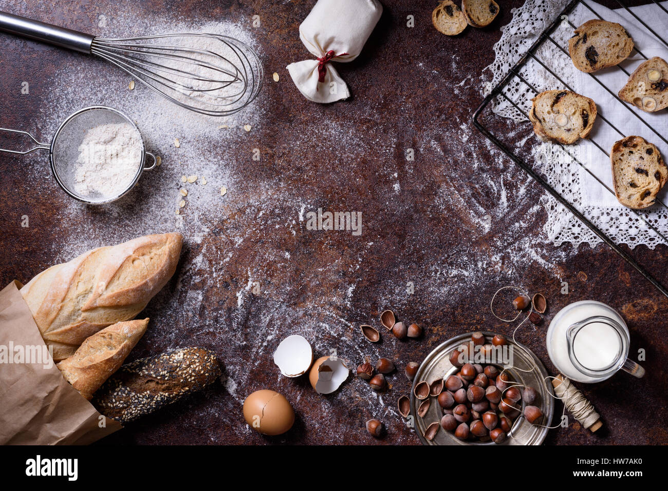 https://c8.alamy.com/comp/HW7AK0/bakery-background-baking-ingredients-over-rustic-kitchen-countertop-HW7AK0.jpg