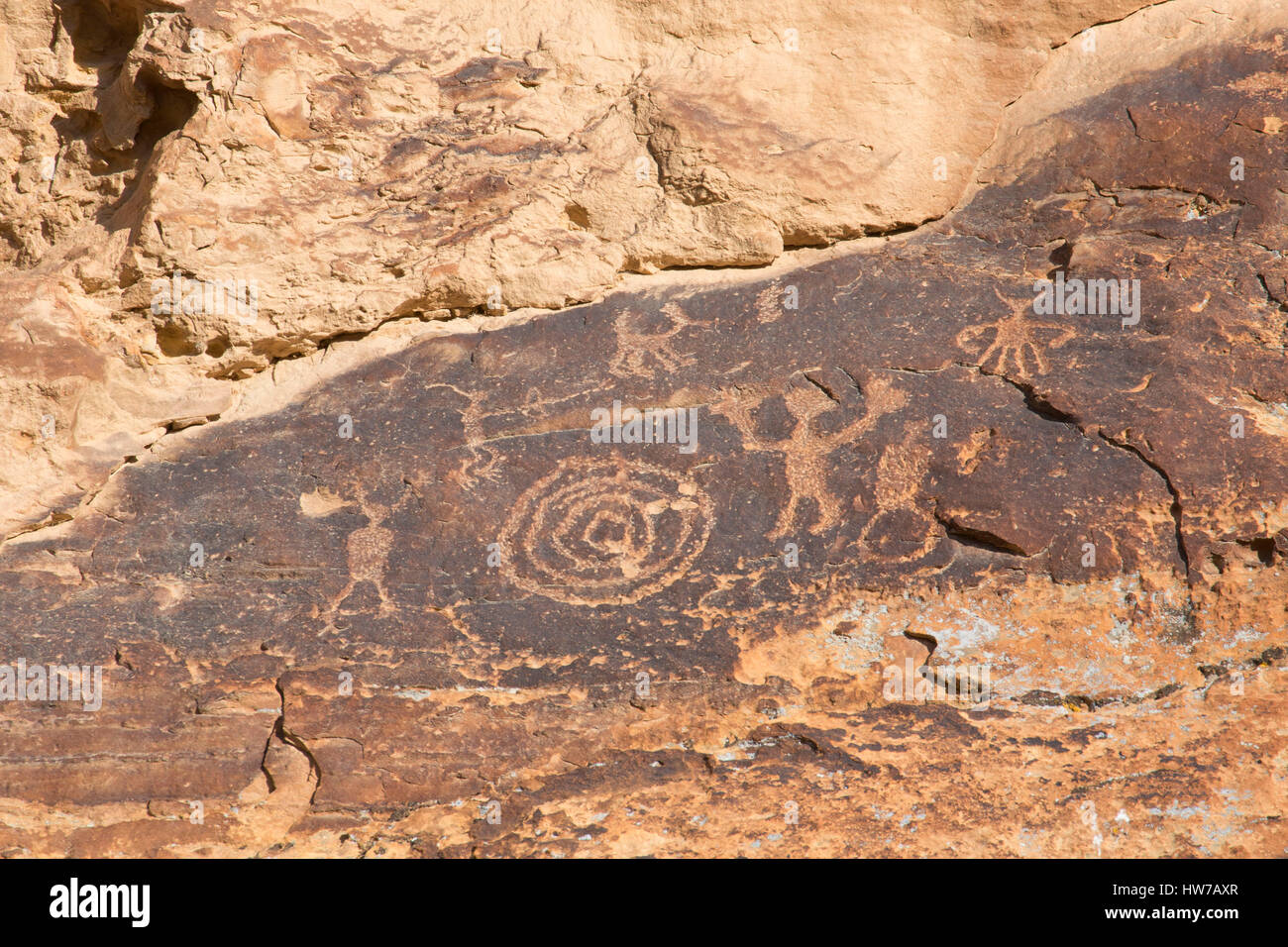 Petroglyphs, Nine Mile Canyon National Backcountry Byway, Utah Stock