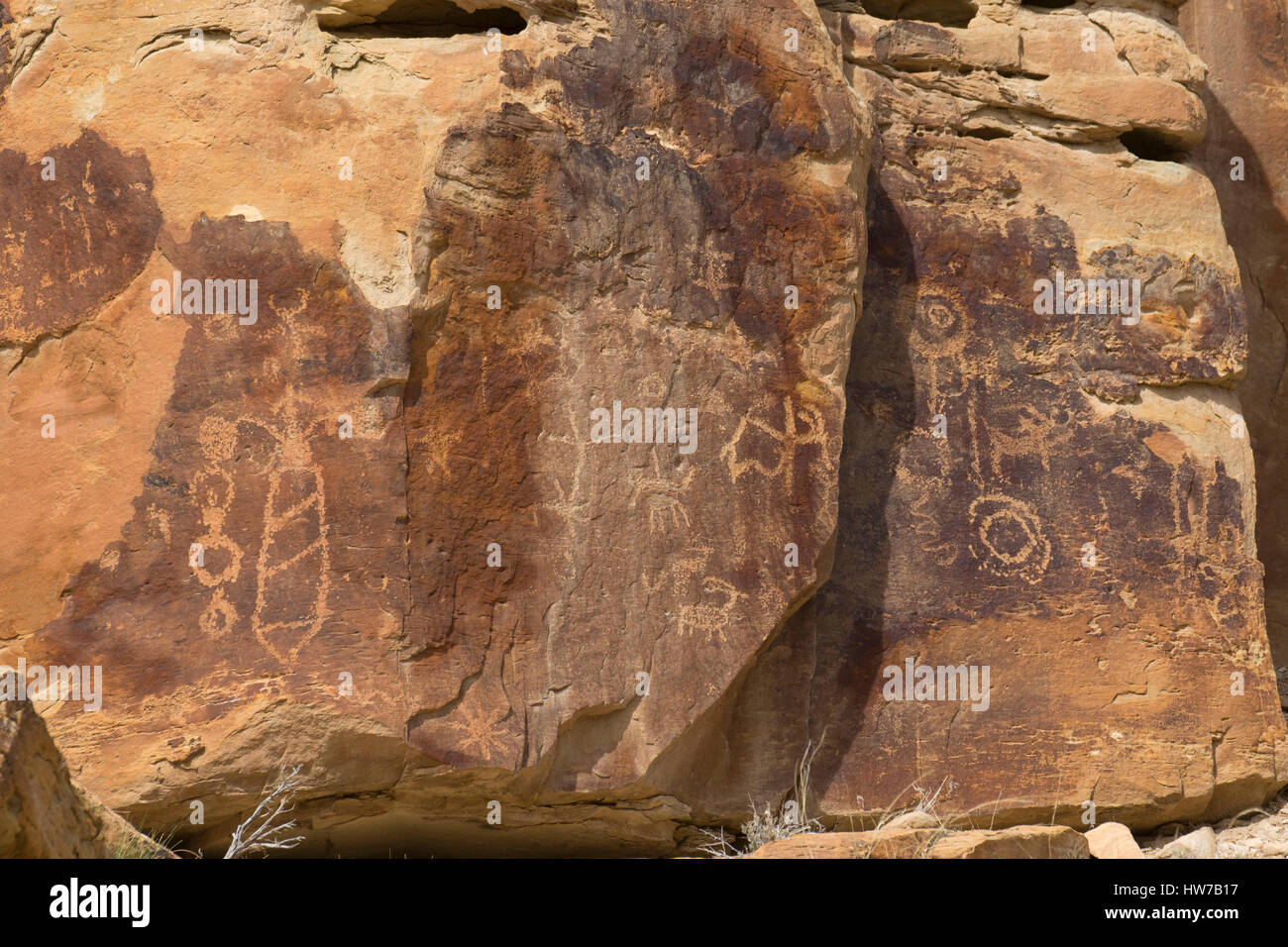 Petroglyphs, Nine Mile Canyon National Backcountry Byway, Utah Stock
