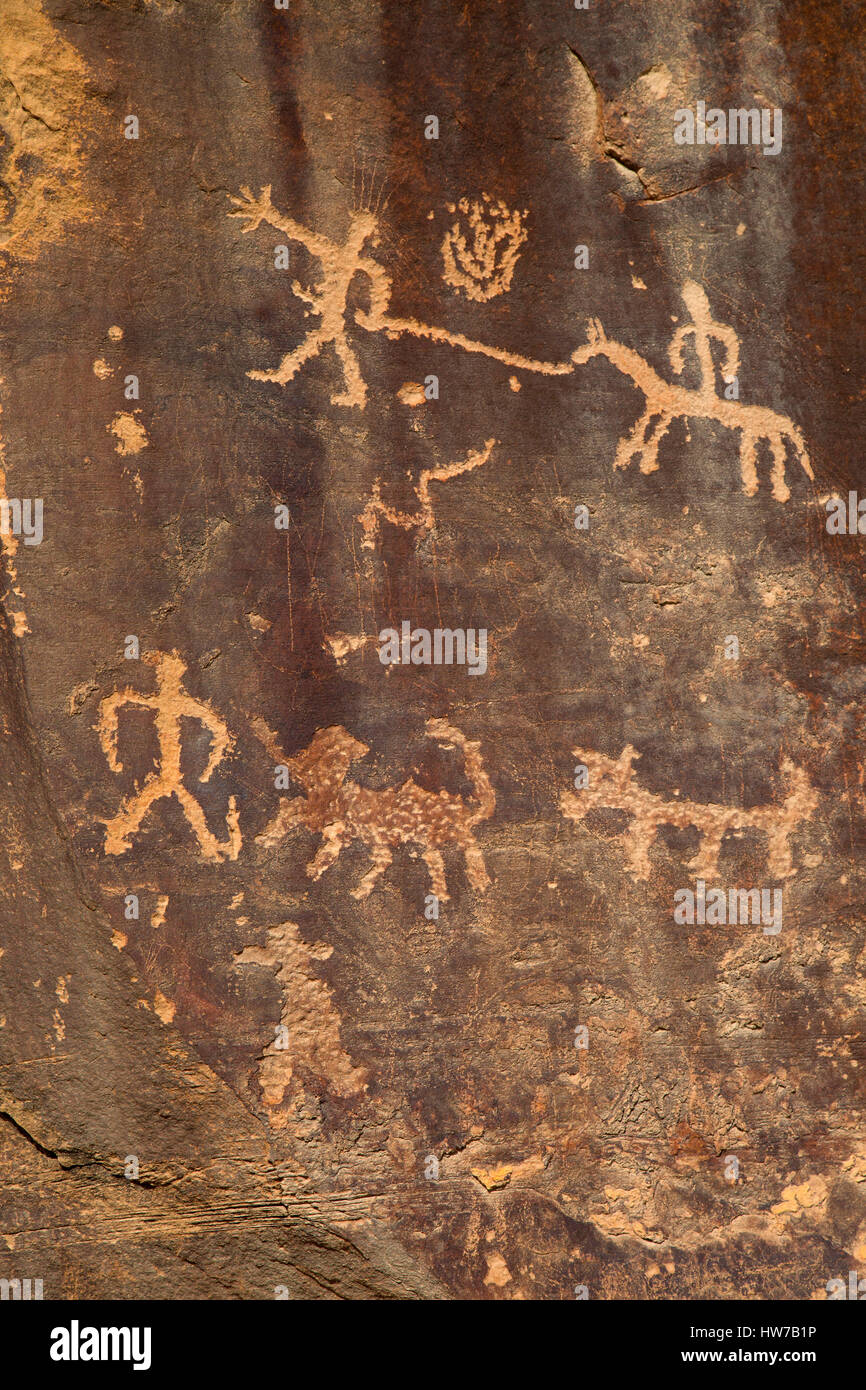 Petroglyphs, Nine Mile Canyon National Backcountry Byway, Utah Stock