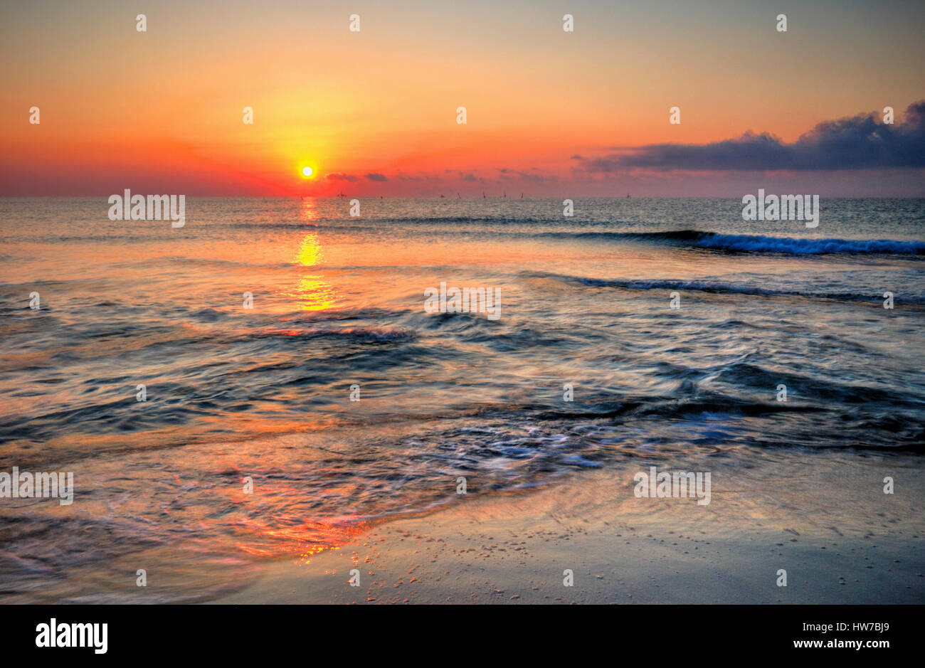 Beautiful sunrise over the sea Stock Photo - Alamy