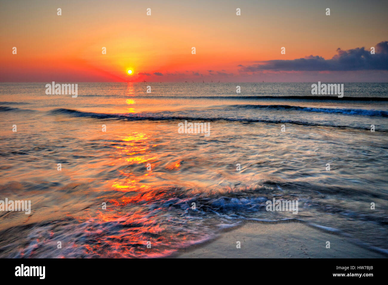 Beautiful sunrise over the sea Stock Photo - Alamy