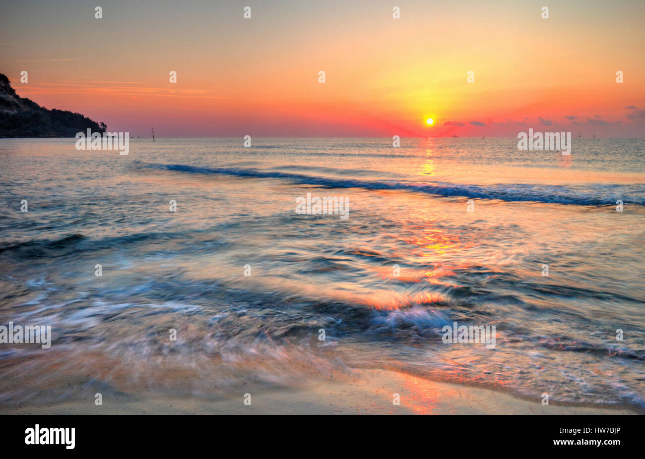 Beautiful sunrise over the sea Stock Photo - Alamy