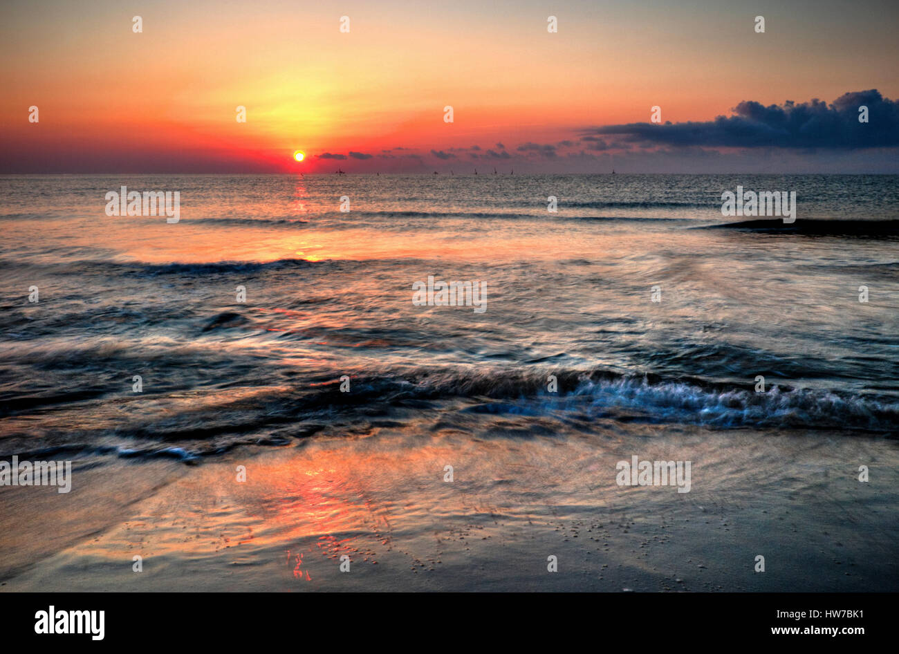 Beautiful sunrise over the sea Stock Photo - Alamy