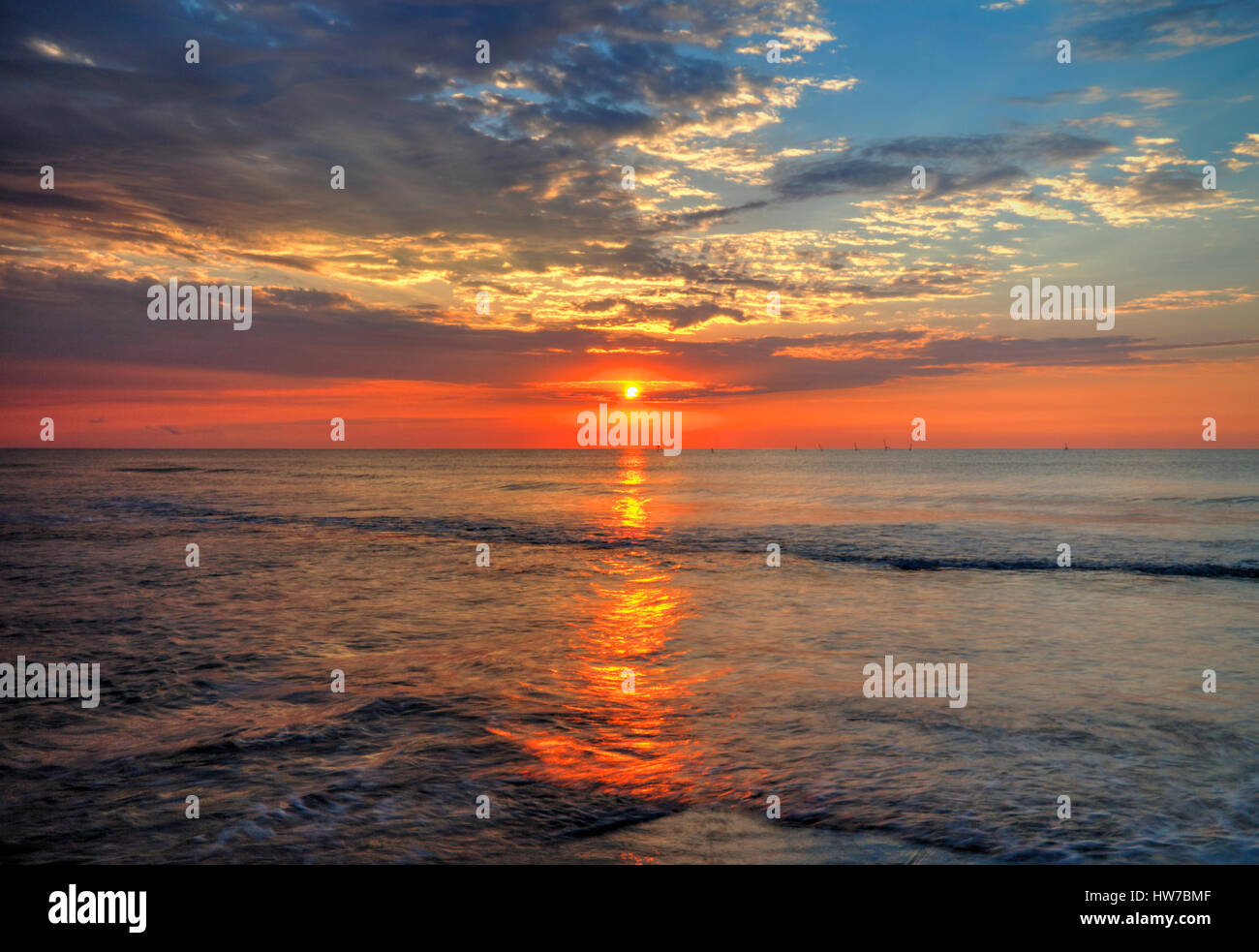 Beautiful sunrise over the sea Stock Photo - Alamy