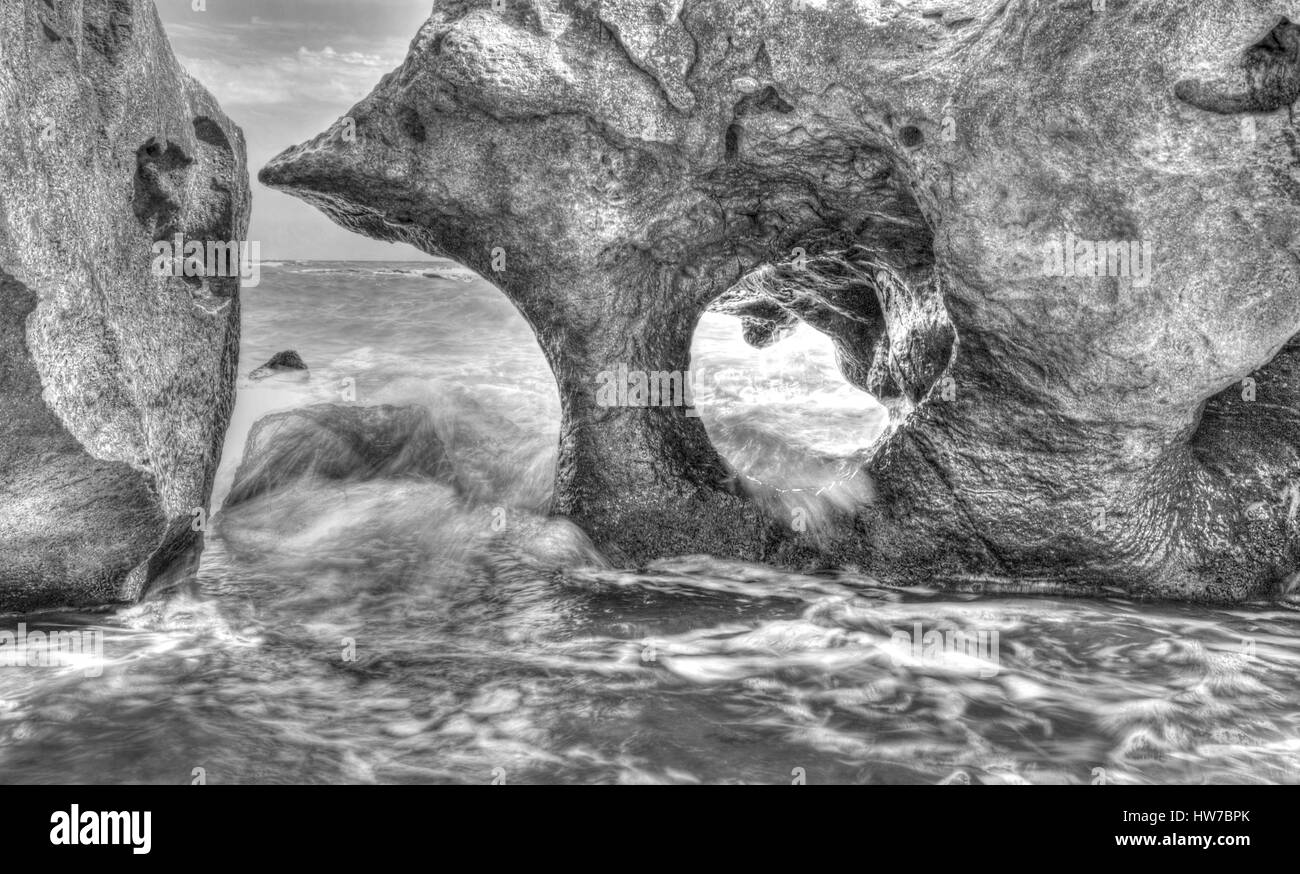 Rocky marine shore Black and White Stock Photos & Images - Alamy