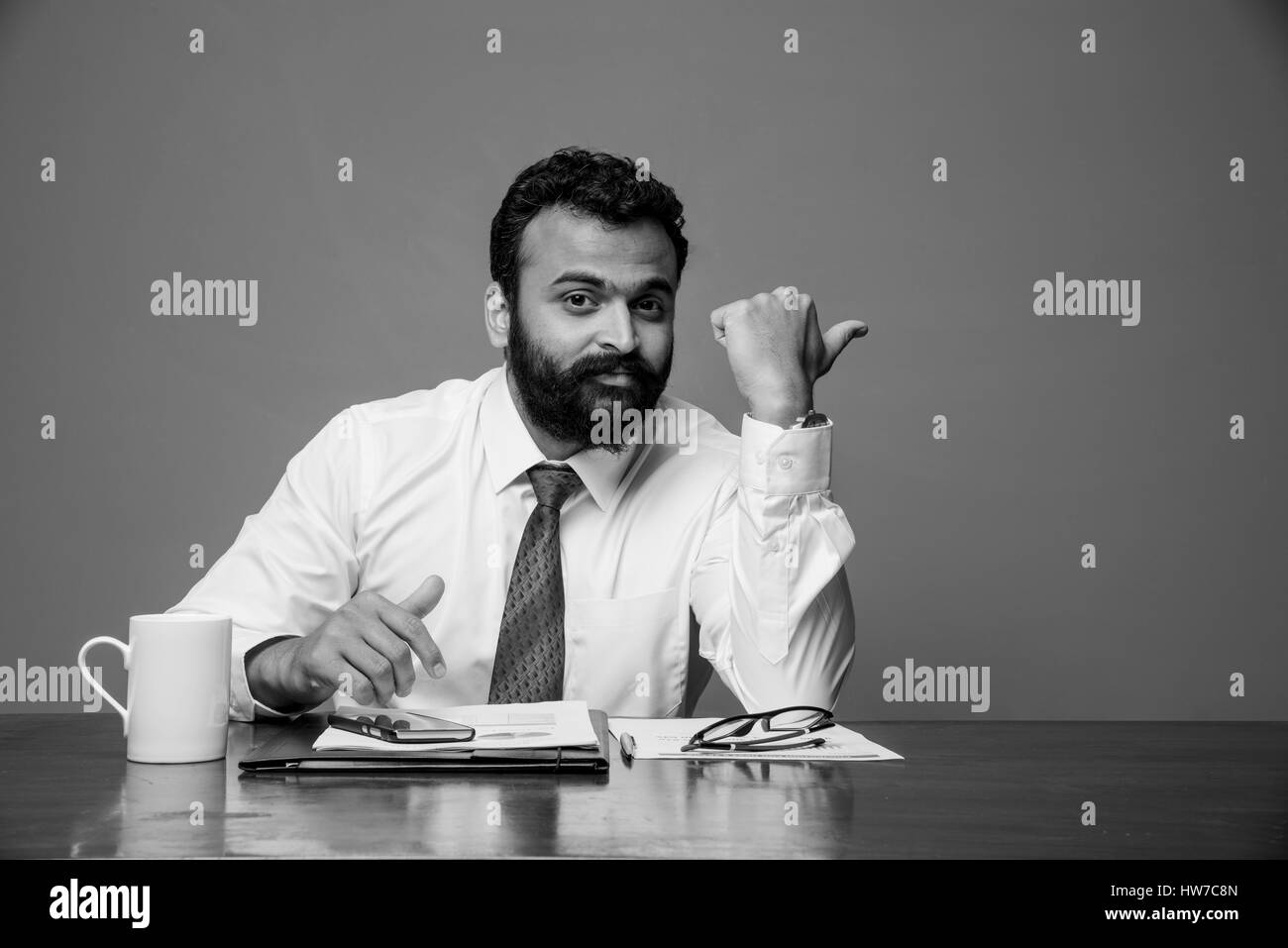 Indian employee technology Black and White Stock Photos & Images - Alamy