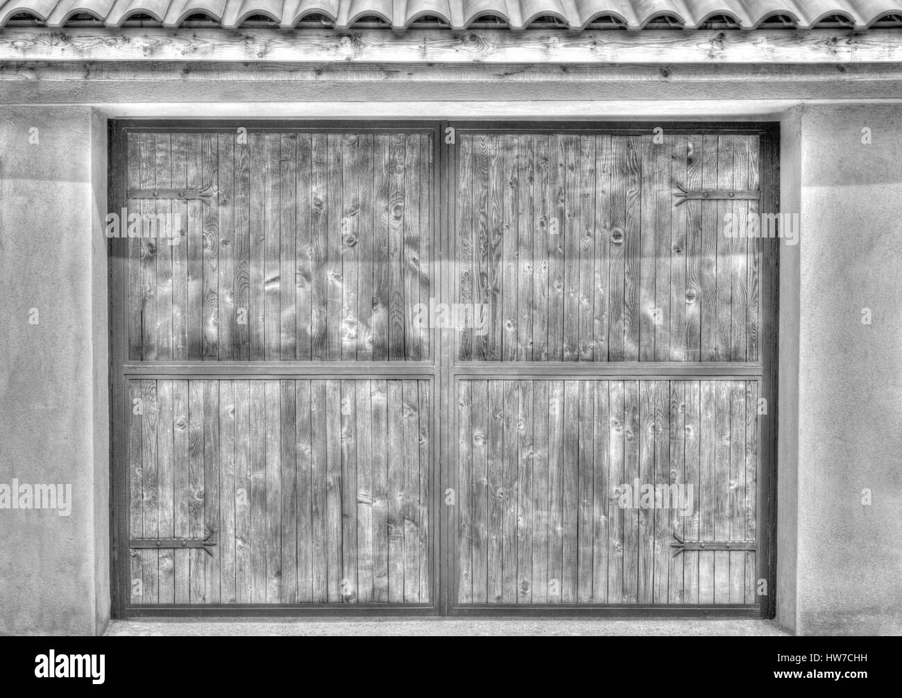 Wooden door in black and white Stock Photo - Alamy