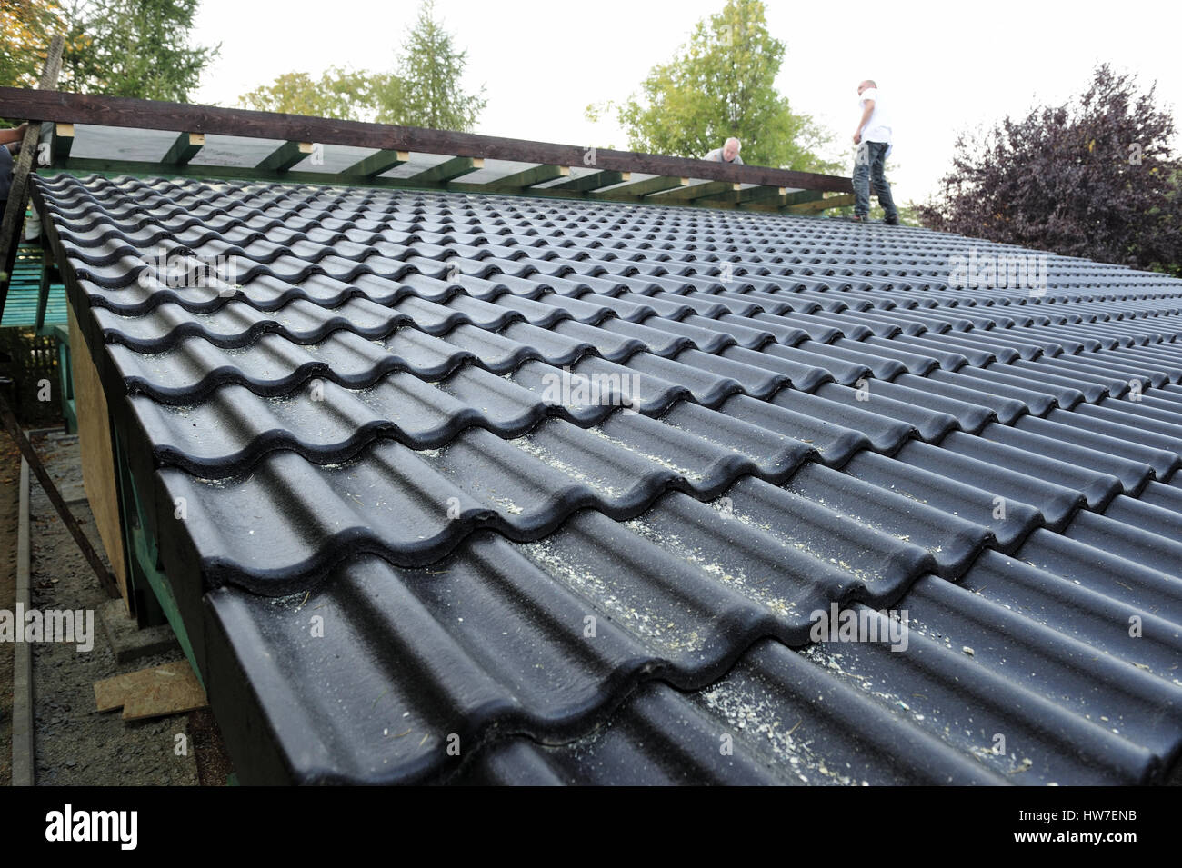 architecture, business, roof, roofing, weather protection, protection, weather conditions, ceramics, house, private, company, new roof, repair, Stock Photo