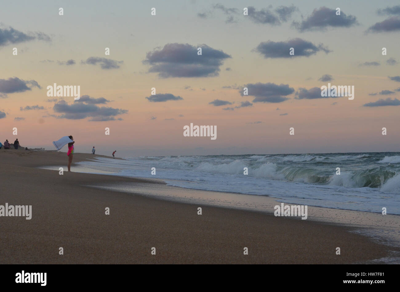 Sunset on the beach in Kill Devil Hills, North Carolina Stock Photo Alamy