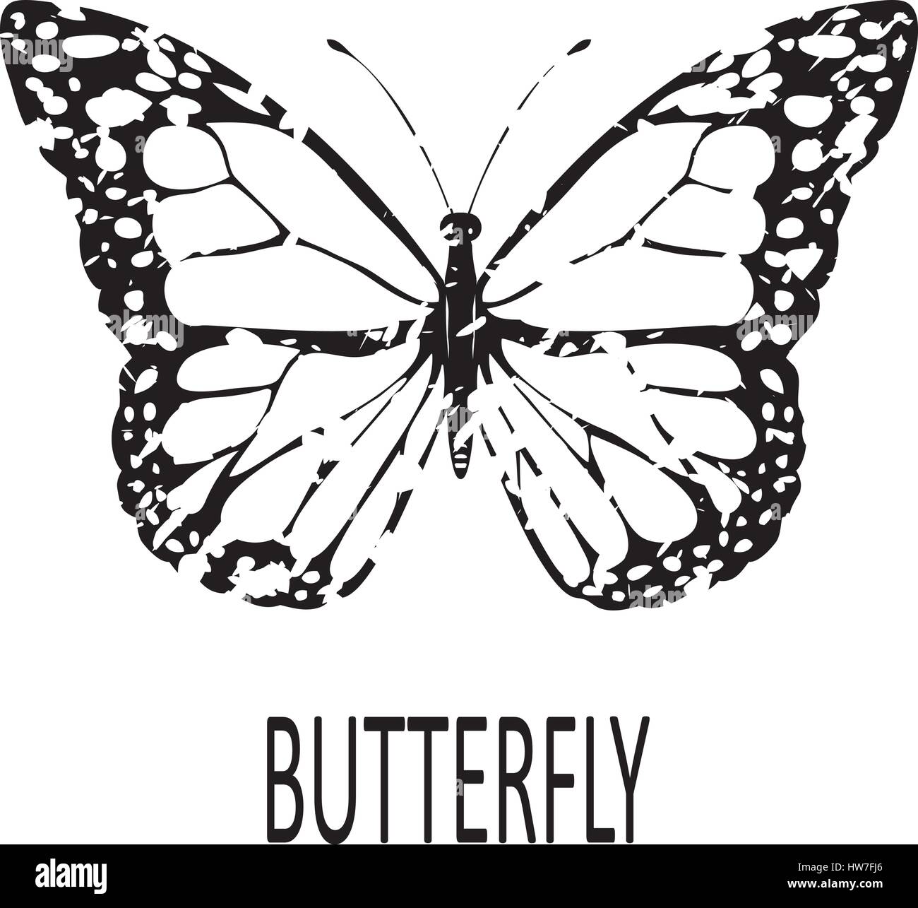 vector illustration of a grunge butterfly icon Stock Vector Image &amp; Art ...