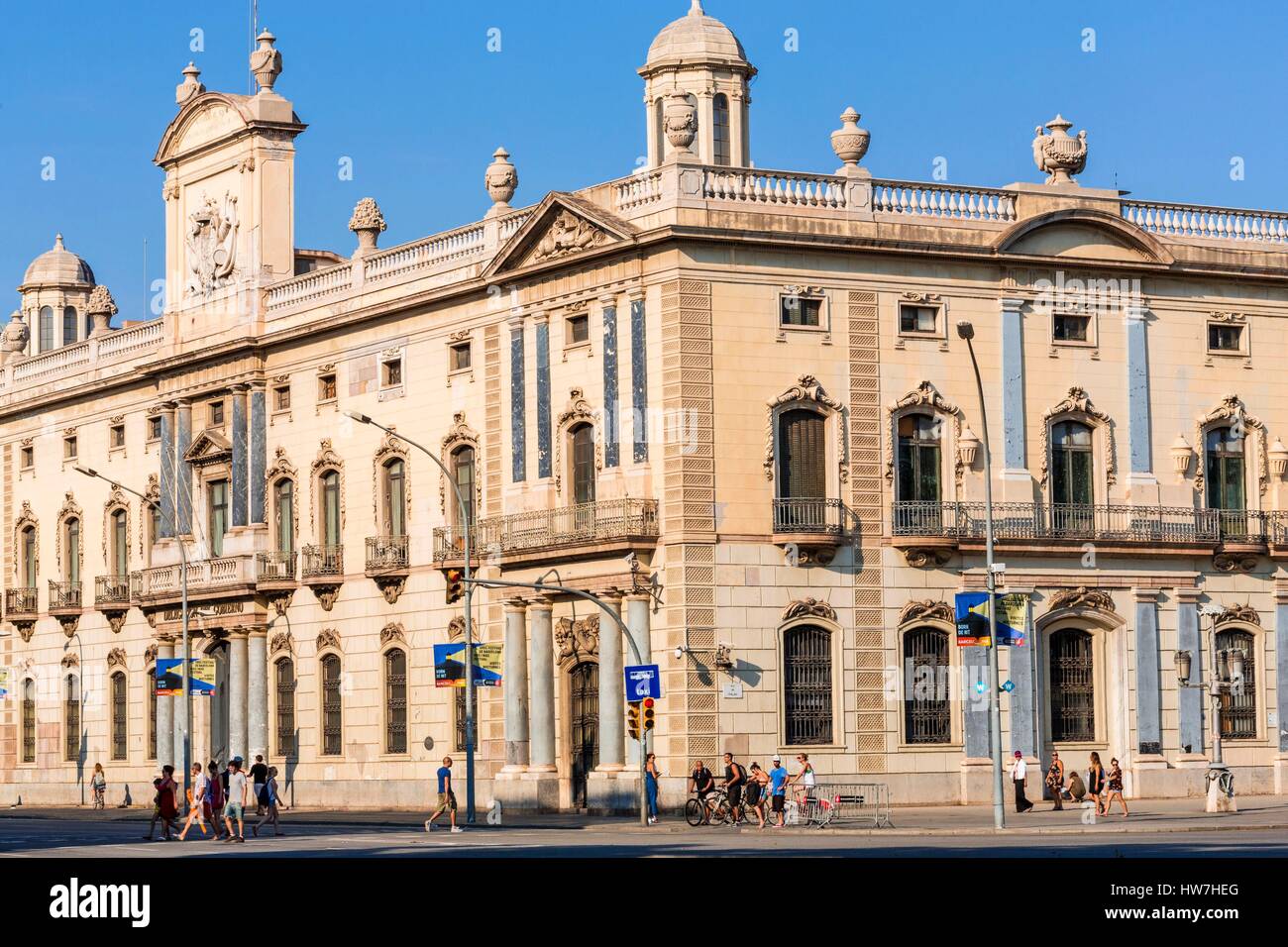Spain, Catalonia, Barcelona, Plaza del Palau, a former customs (Aduana Vieja) in neoclassical style and built between 1896 and 1902 by Enric Sagnier and Pere Garcia Stock Photo