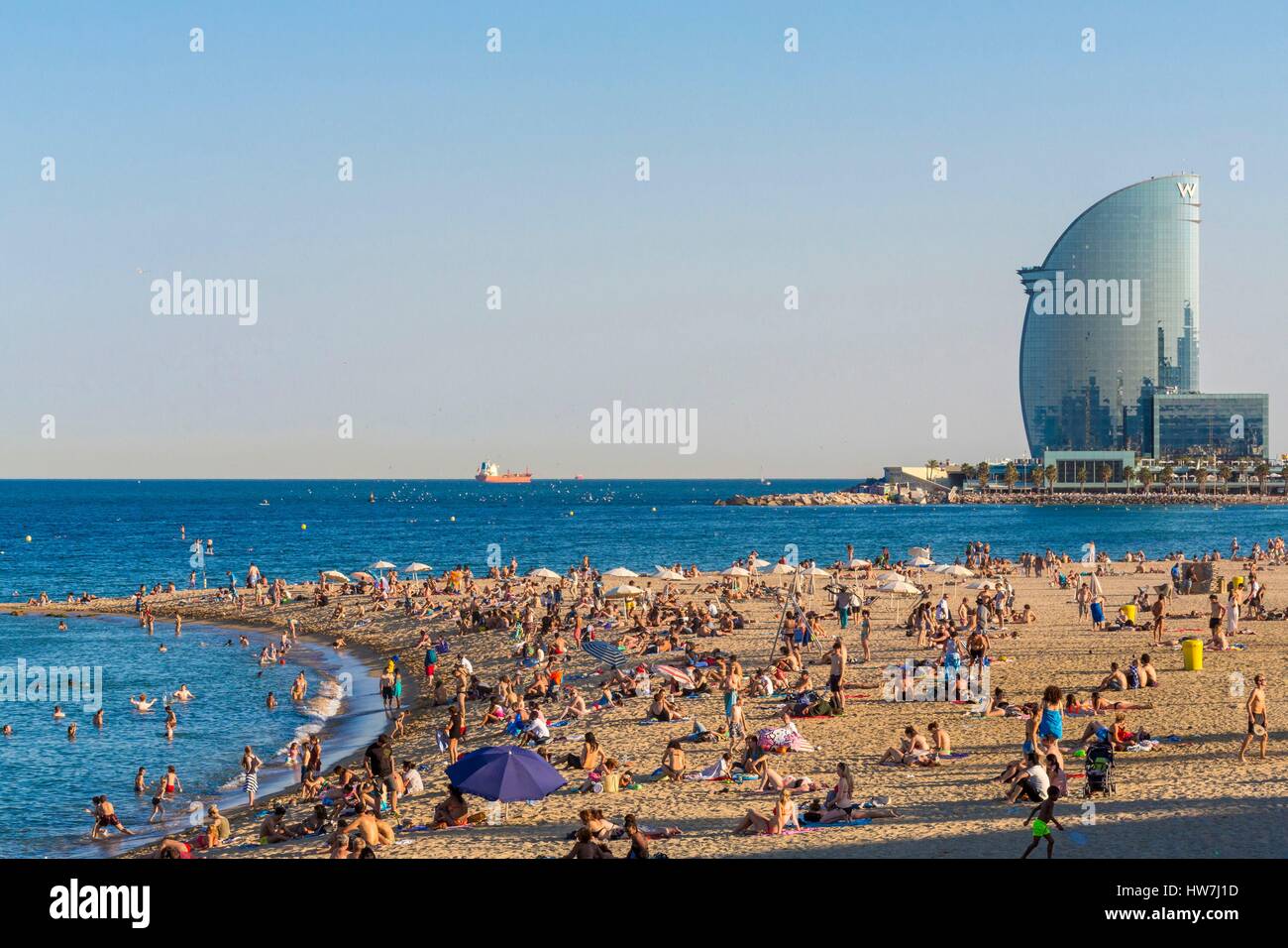 Barcelona beach woman hi-res stock photography and images photo photo