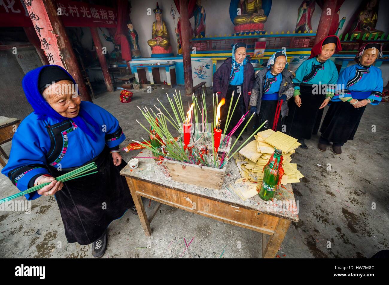China, Guizhou, Jiu Xi village, spring ceremony, or Tai Wan Gong