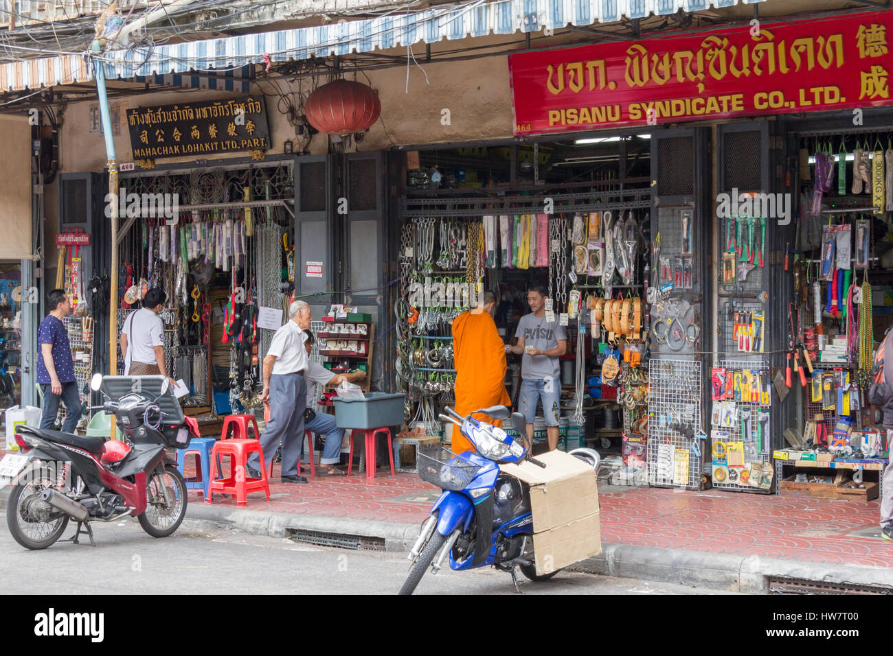 Shops selling tools in Chinatown, Bangkok, Thailand Stock Photo Alamy