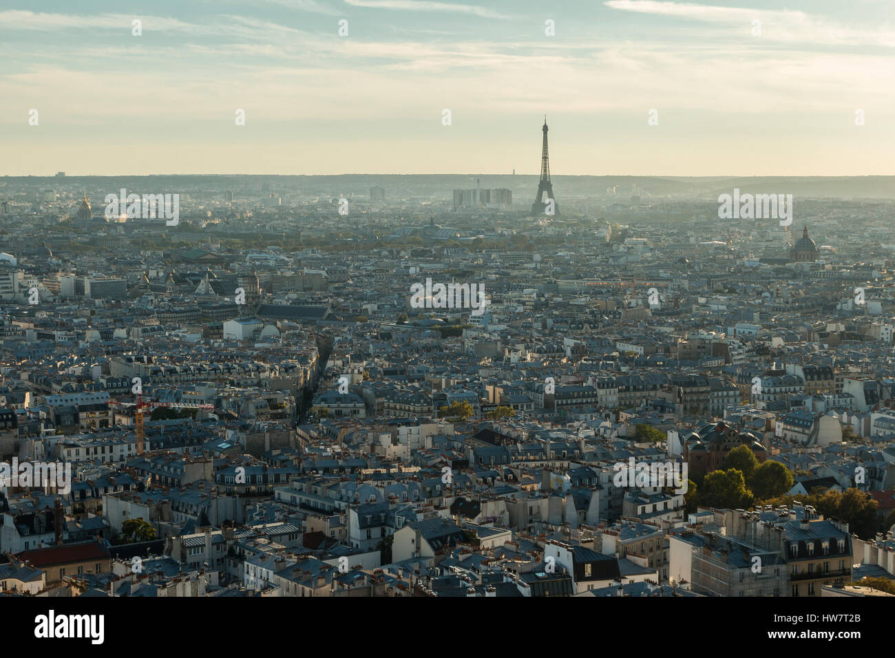 PARIS, FRANCE- OCTOBER 4, 2016: A view of Paris from Sacre Coeur Basilica. Stock Photo