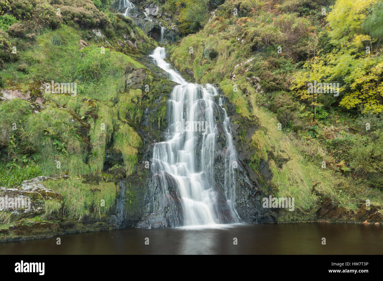 Assaranca Waterfall near Ardara, Ireland. Stock Photo