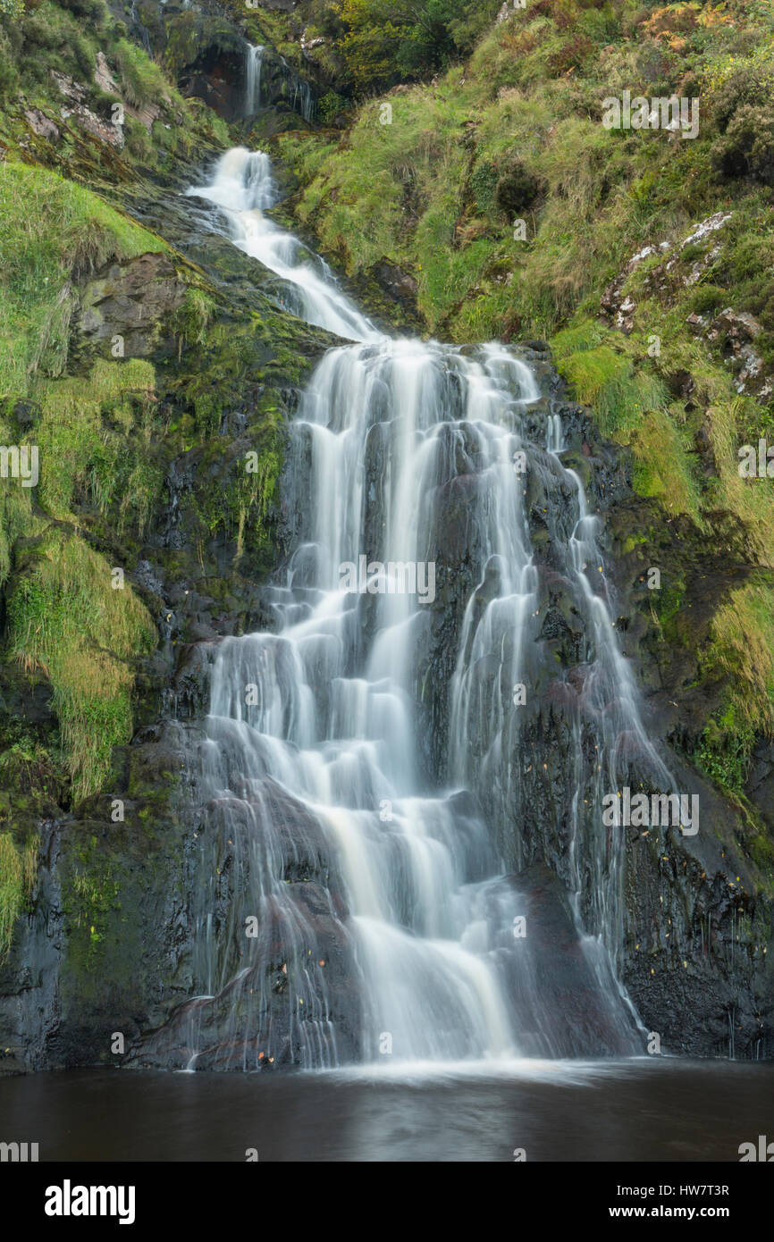 Assaranca Waterfall near Ardara, Ireland. Stock Photo