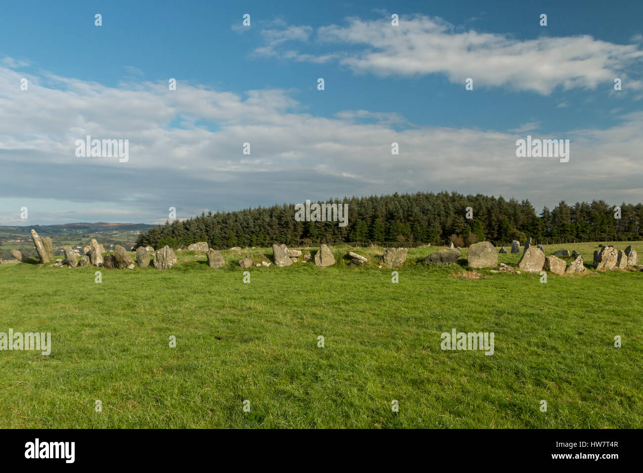 Beltany Stone Circle, County Donegal, Ireland. Stock Photo