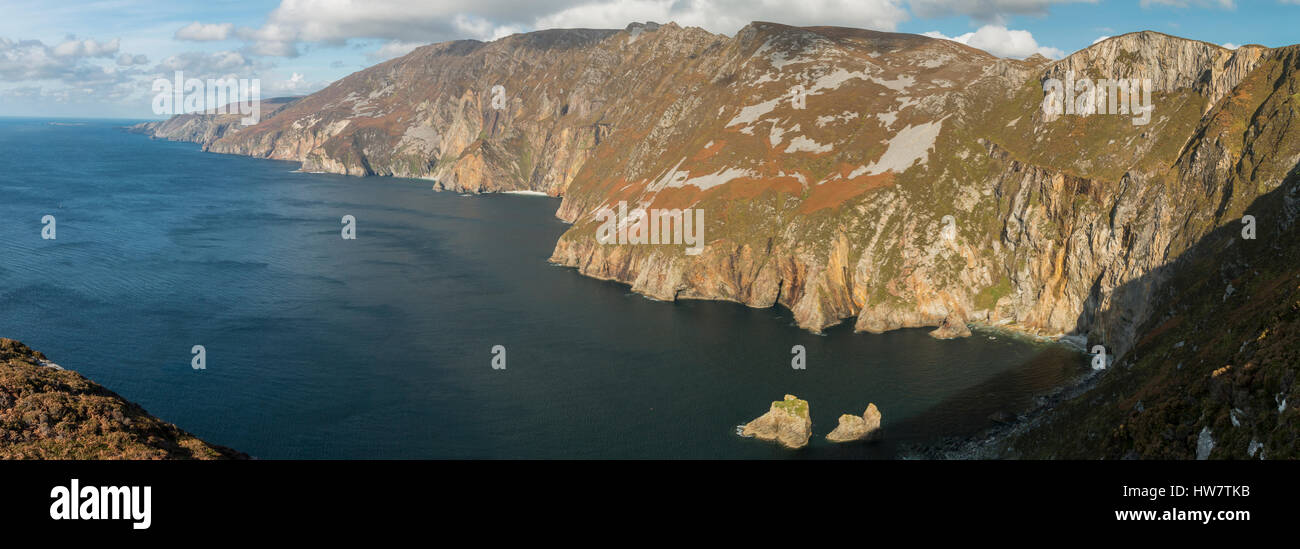 The tallest sea cliffs in Europe at Slieve League, County Donegal, Ireland. Stock Photo