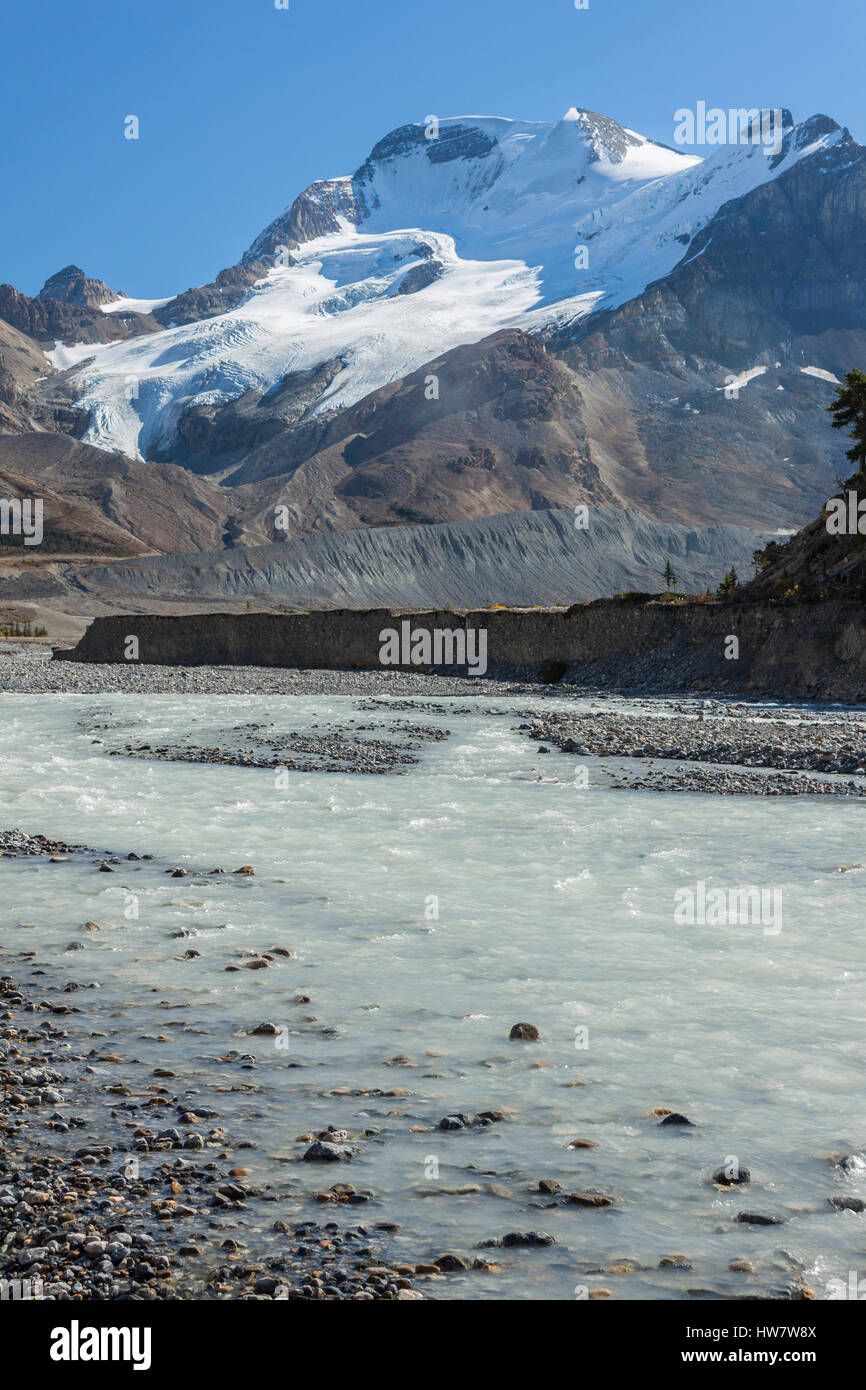 Mt. Athabasca and glaciers of the Colombia Icefield, Jasper National Park, Canada. Stock Photo