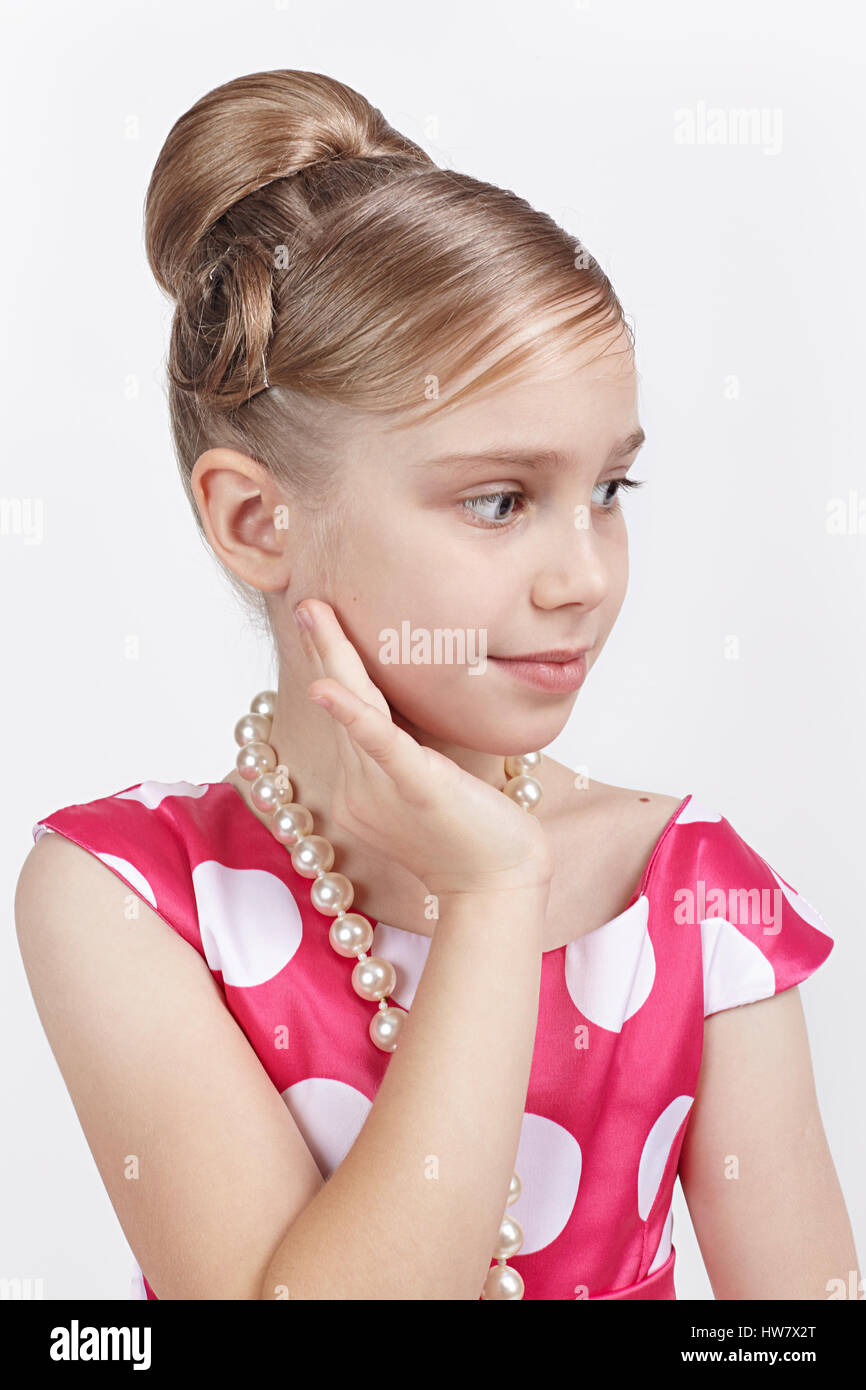 A girl dressed in retro style Stock Photo