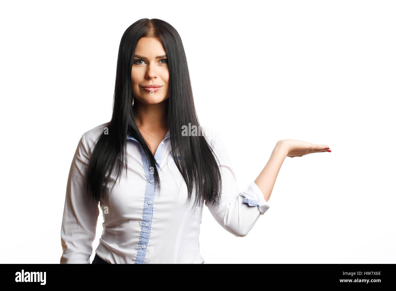 Beautiful woman in white shirt Stock Photo - Alamy