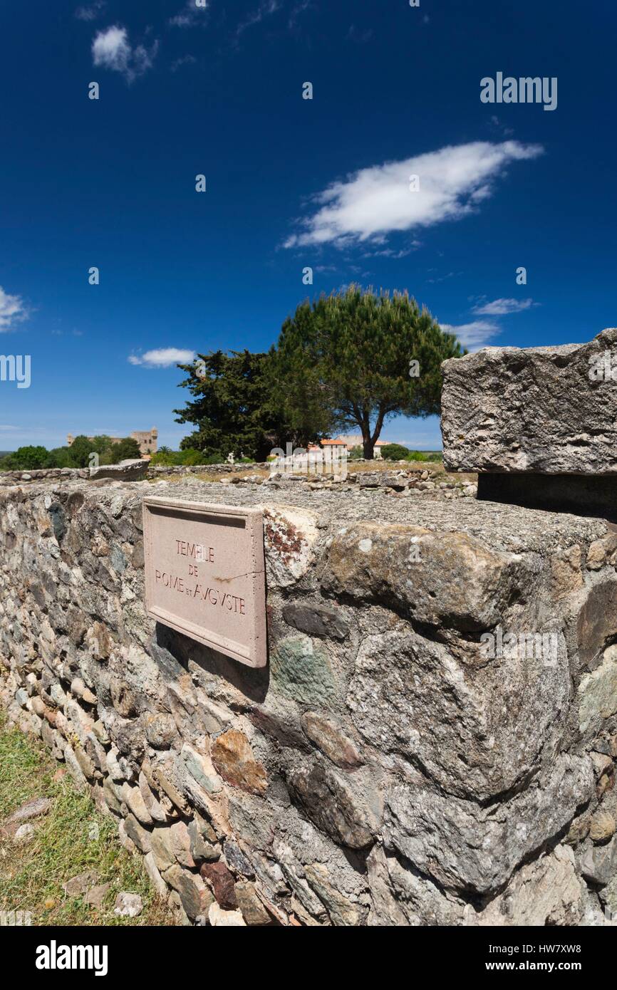 France, Haute Corse, Costa Serena Region, Aleria, Ancient Aleria, Greek and Roman ruins Stock Photo