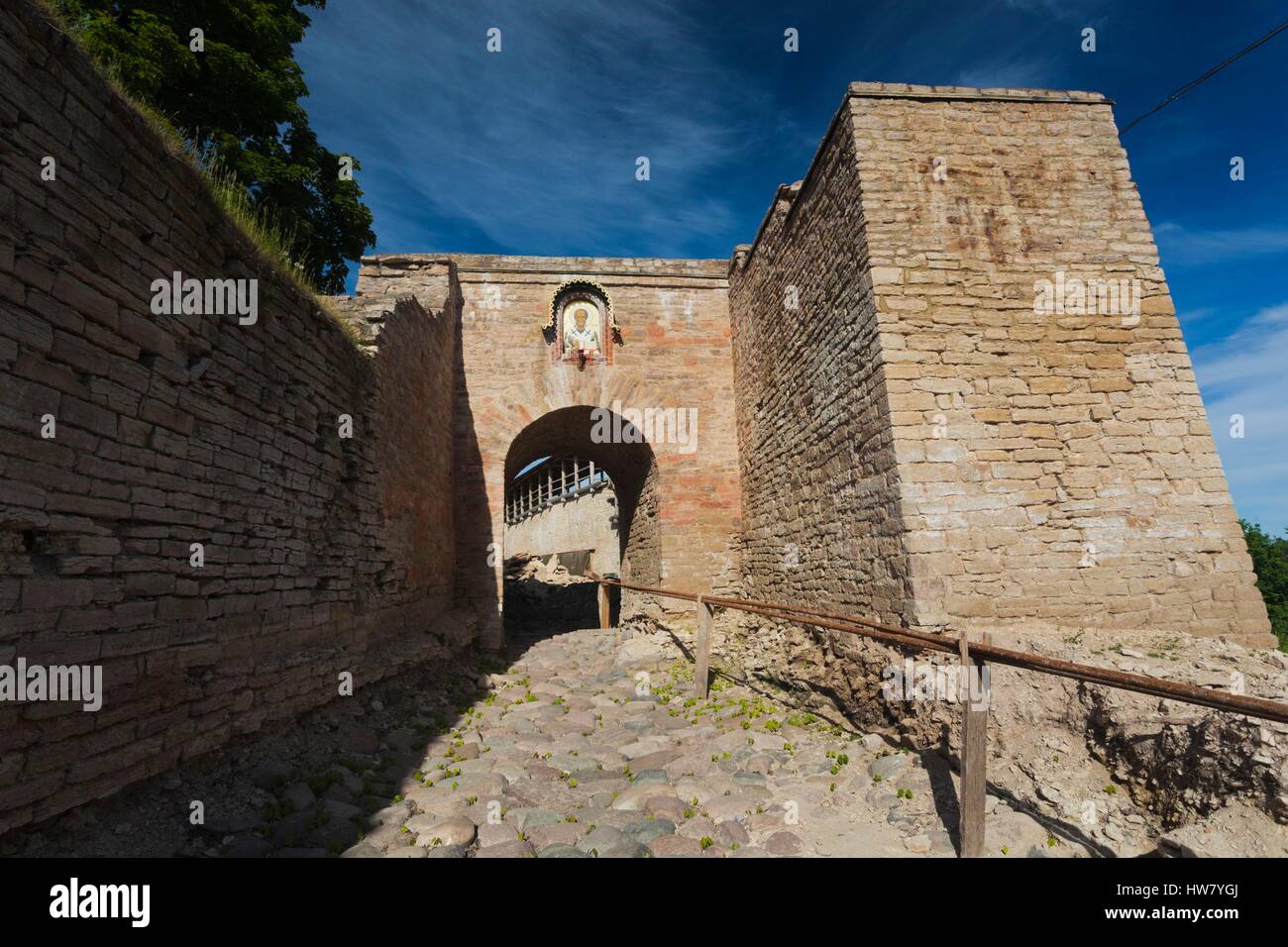 Russia, Pskovskaya Oblast, Stary Izborsk, ruins of the oldest stone fortress in Russia Stock Photo