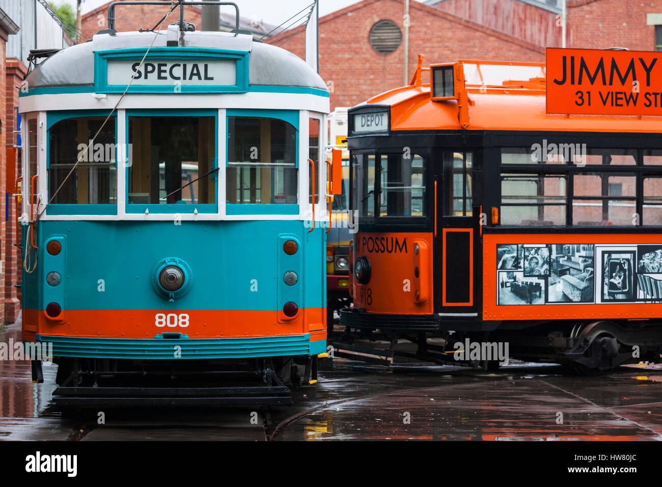 Australia, Victoria, Bendigo, old trams Stock Photo