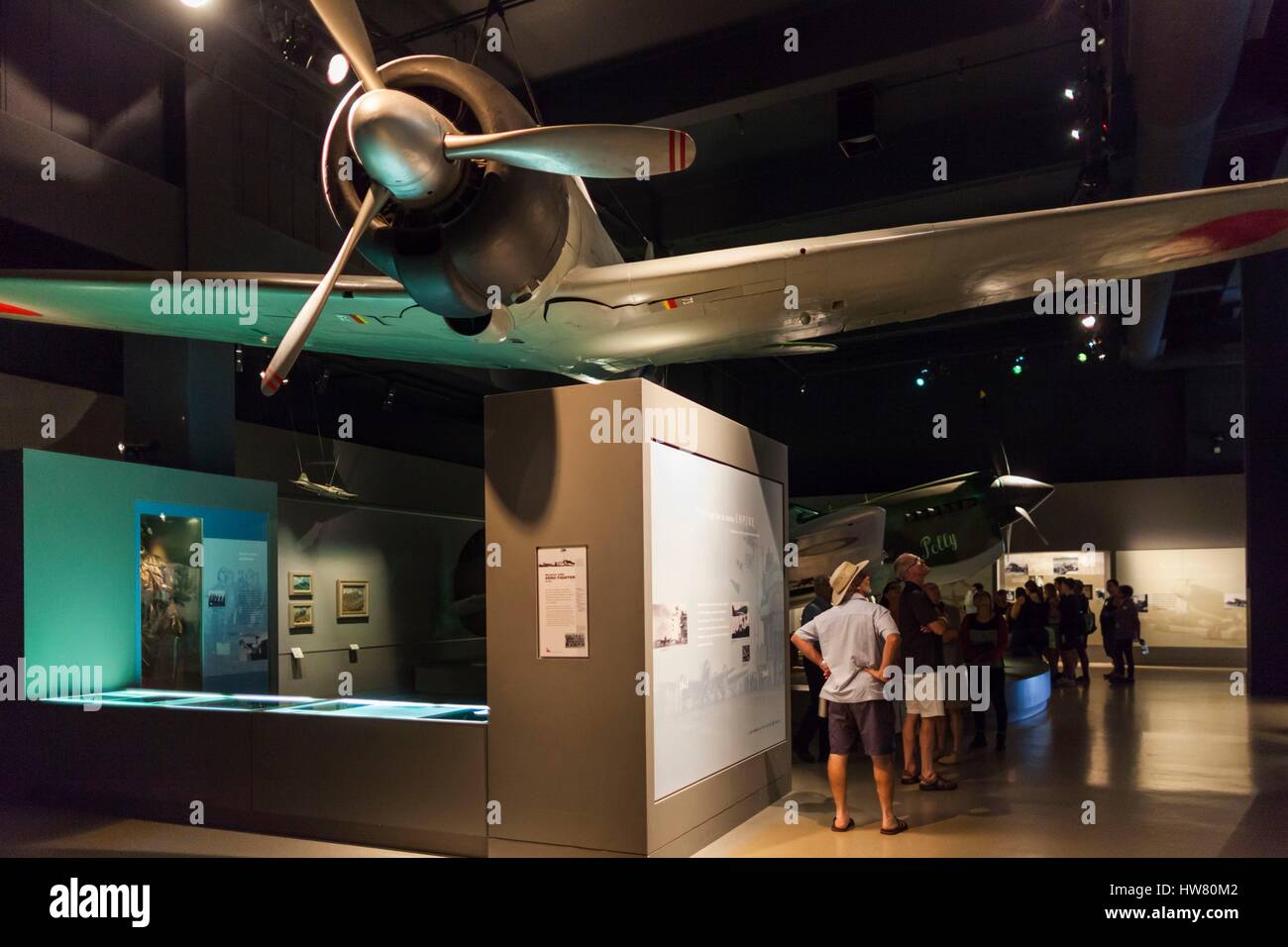 Australia, Australian Capital Territory, Canberra, Australian War Memorial Museum, WW2-era Japanese Mitsubishi A6M5 Zero fighter aircraft Stock Photo