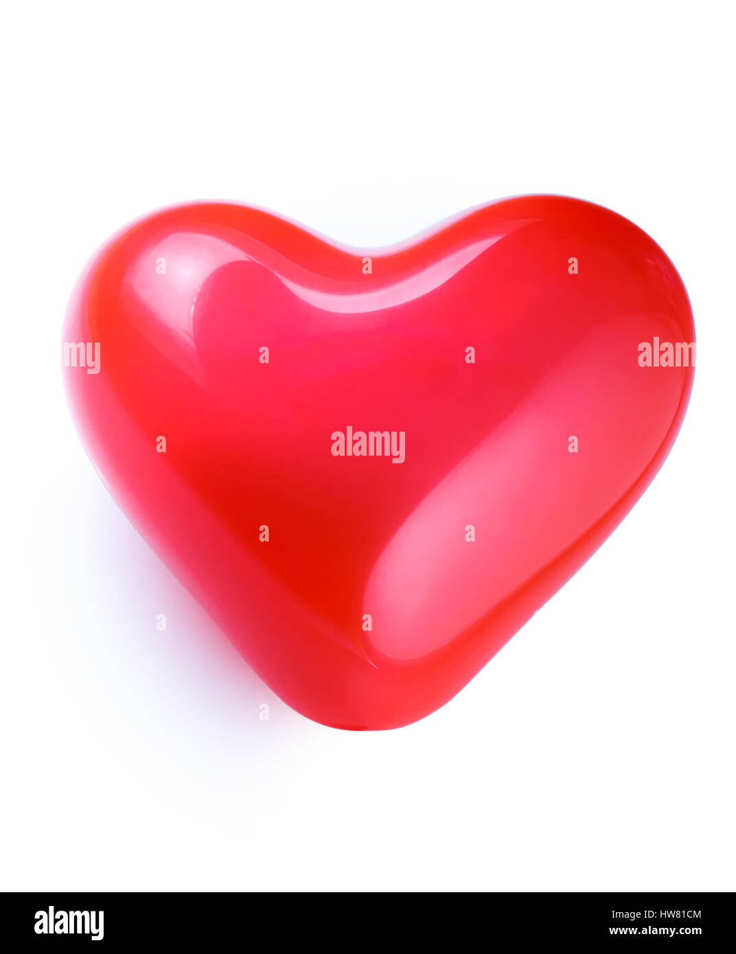 Red heart shaped balloon on white background Stock Photo - Alamy