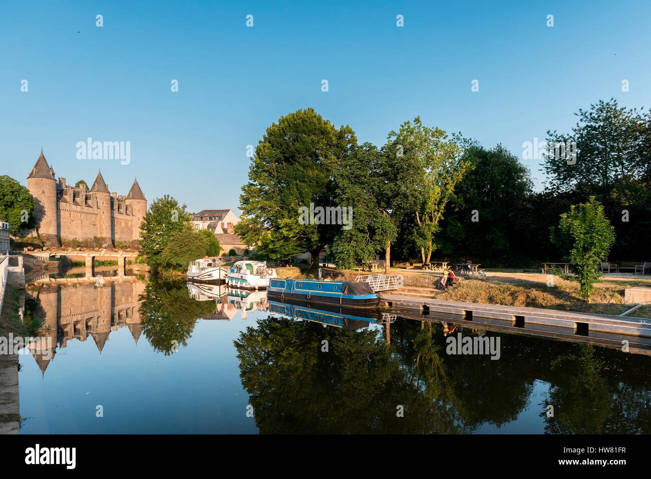 France, Morbihan, Josselin, canal Nantes to Brest Stock Photo Alamy