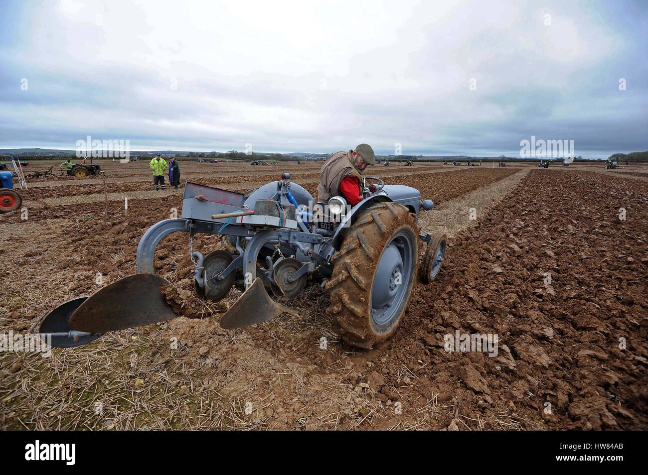 Tractor Ploughing match, vintage tractors, Dorset, UK Stock Photo Alamy