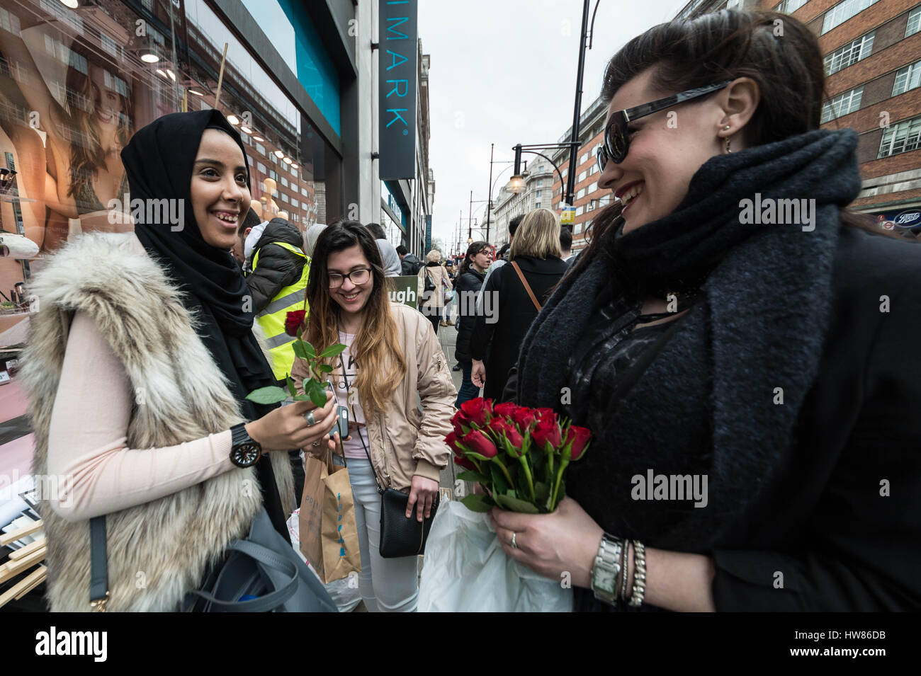 London, UK. 18th March, 2017. British Syrians and supporters march through central London for 6th Anniversary of the Syrian Revolution © Guy Corbishley/Alamy Live News Stock Photo