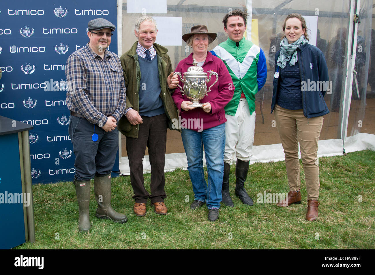 Point To Point, Parham, Sussex, UK Saturday 18th March 2017 Take The Mick wins the Halfmoon at Warninglid Hunt Members Race Credit : Michael Stevens / Alamy Live News Stock Photo