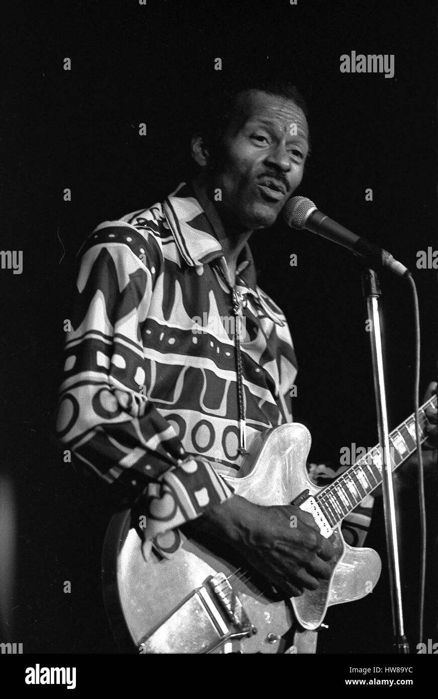 Chuck Berry performing at Musikhalle in Hamburg, Germany, 1977. *** USA ONLY *** © K&K MediaPunch Stock Photo