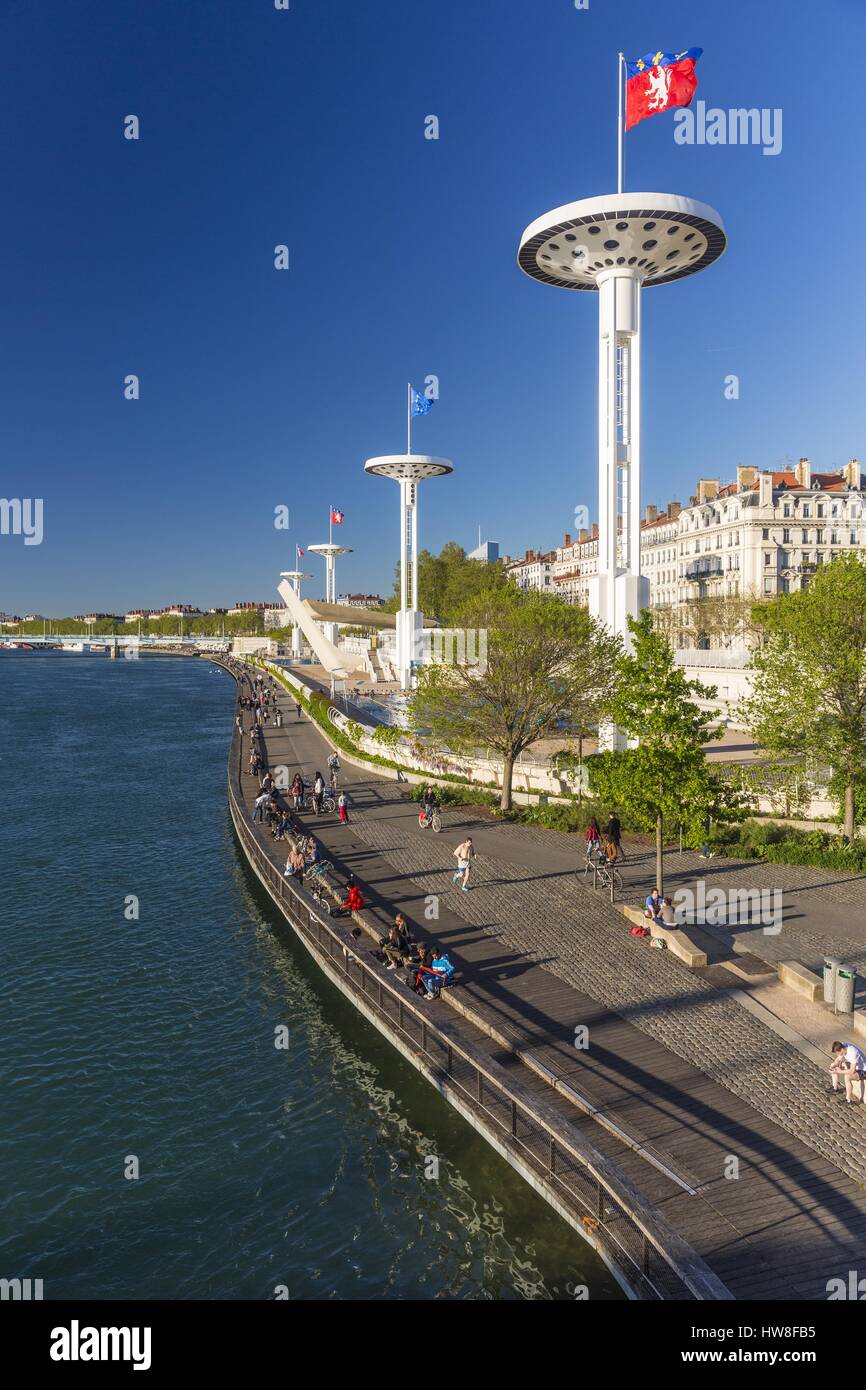 France Rhone Lyon Quay Claude Bernard At The Edge Of The Rhone