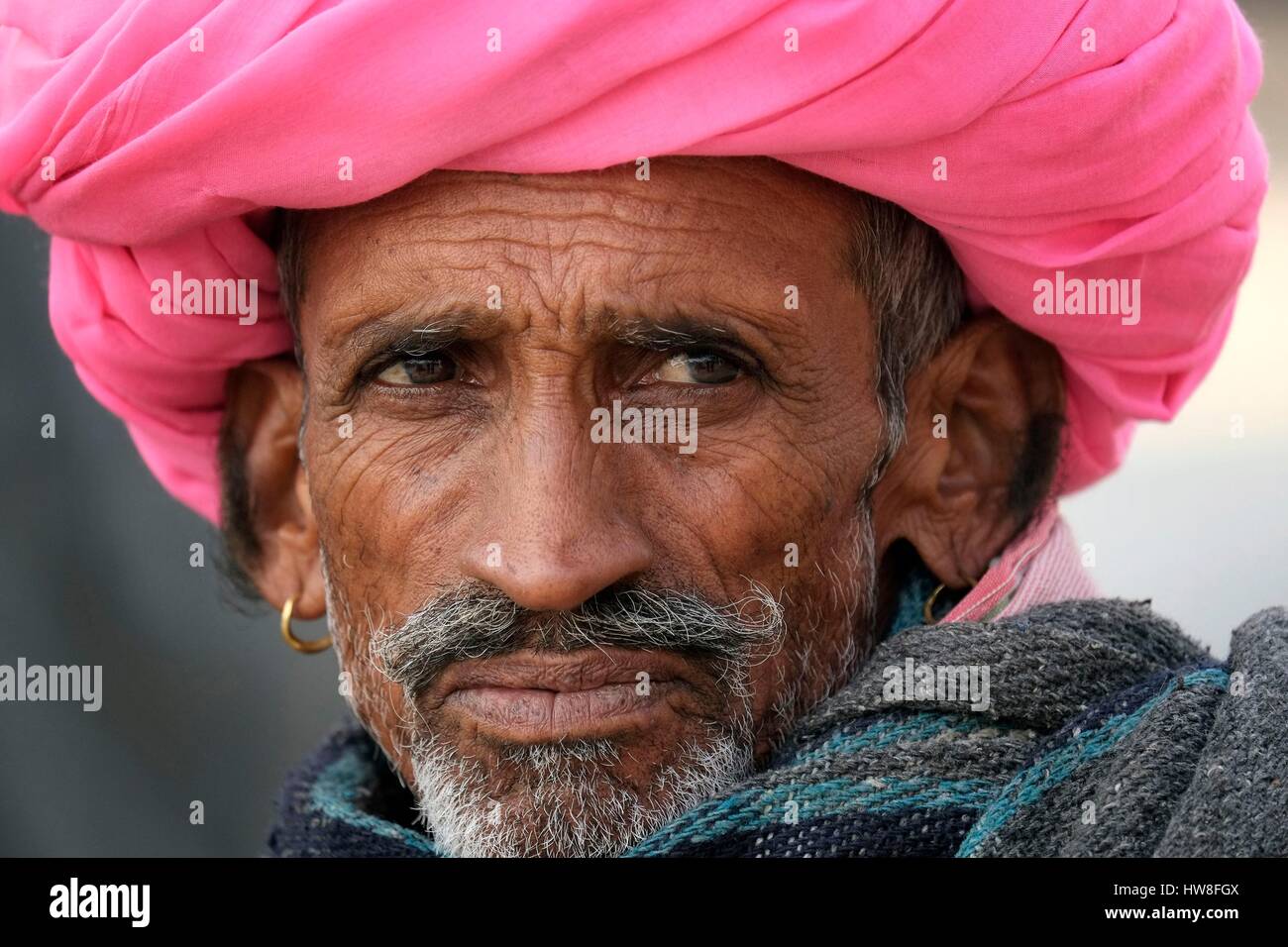 Pink Striped Male Turban