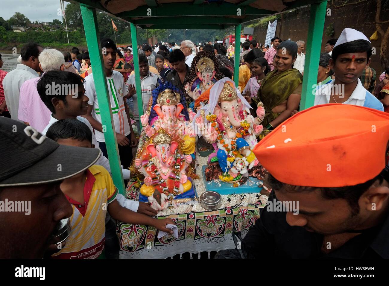India, Maharashtra State, Kolhapur, Ganesh Chaturthi is a 10 day Hindu