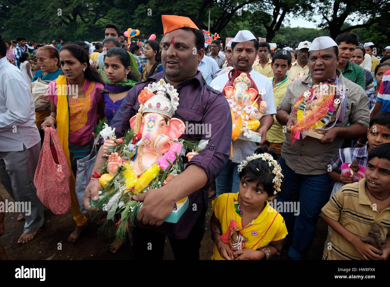 India, Maharashtra State, Kolhapur, Ganesh Chaturthi is a 10 day Hindu